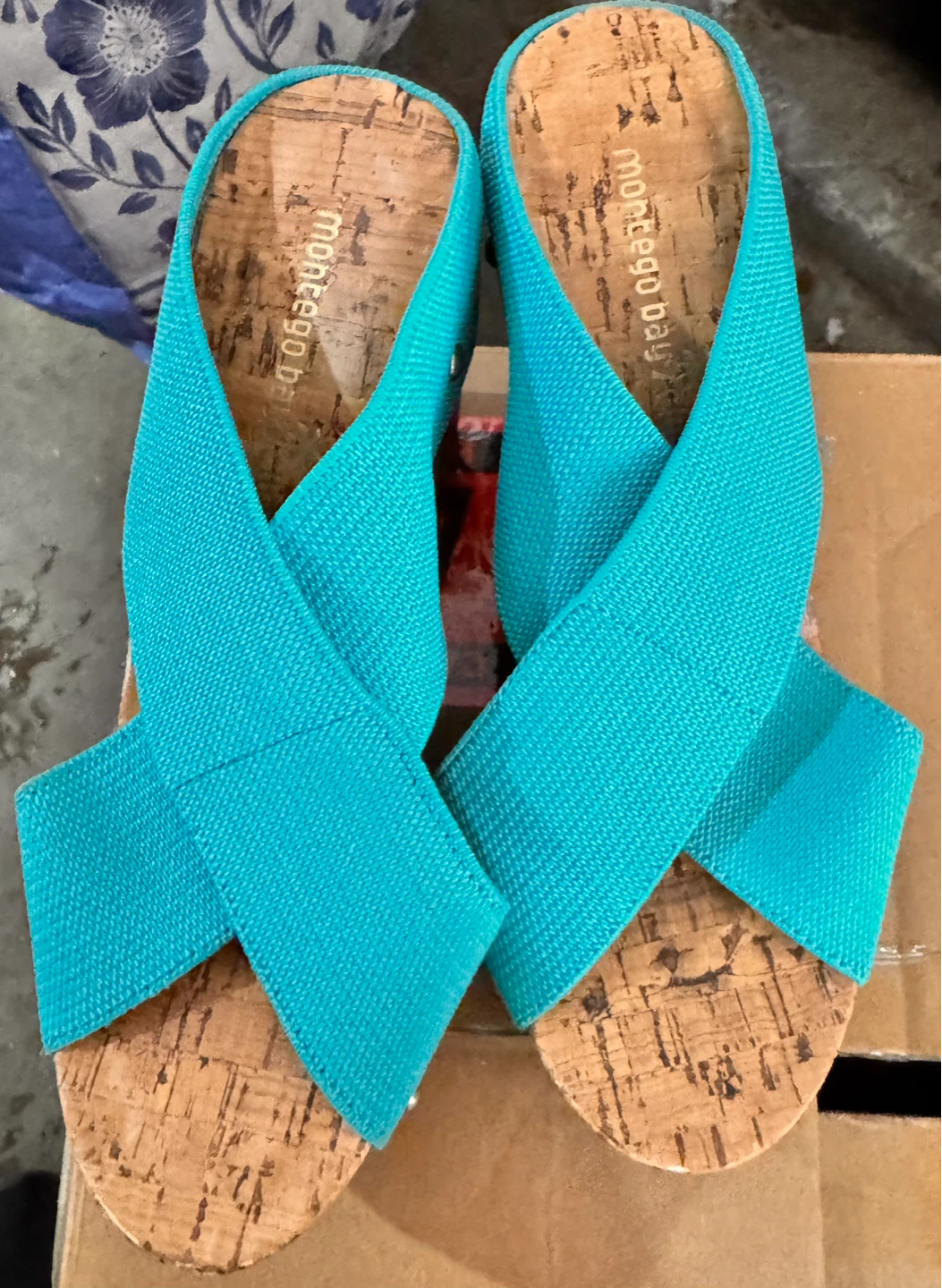 Montego Bay Club Turquoise Wedge Sandals