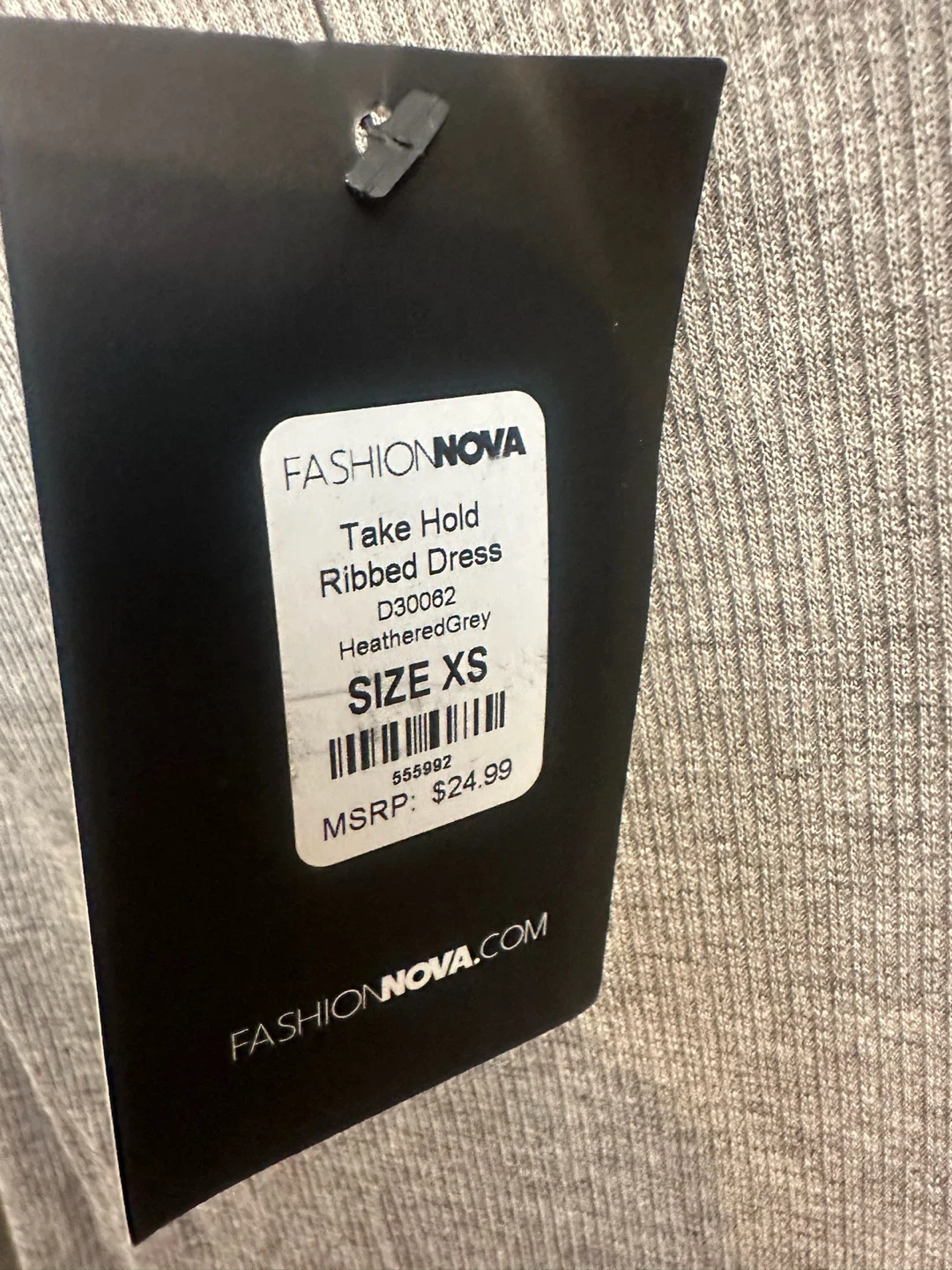 Fashion Nova Take Hold Ribbed Dress - Heathered Grey, Size XS - photo 3