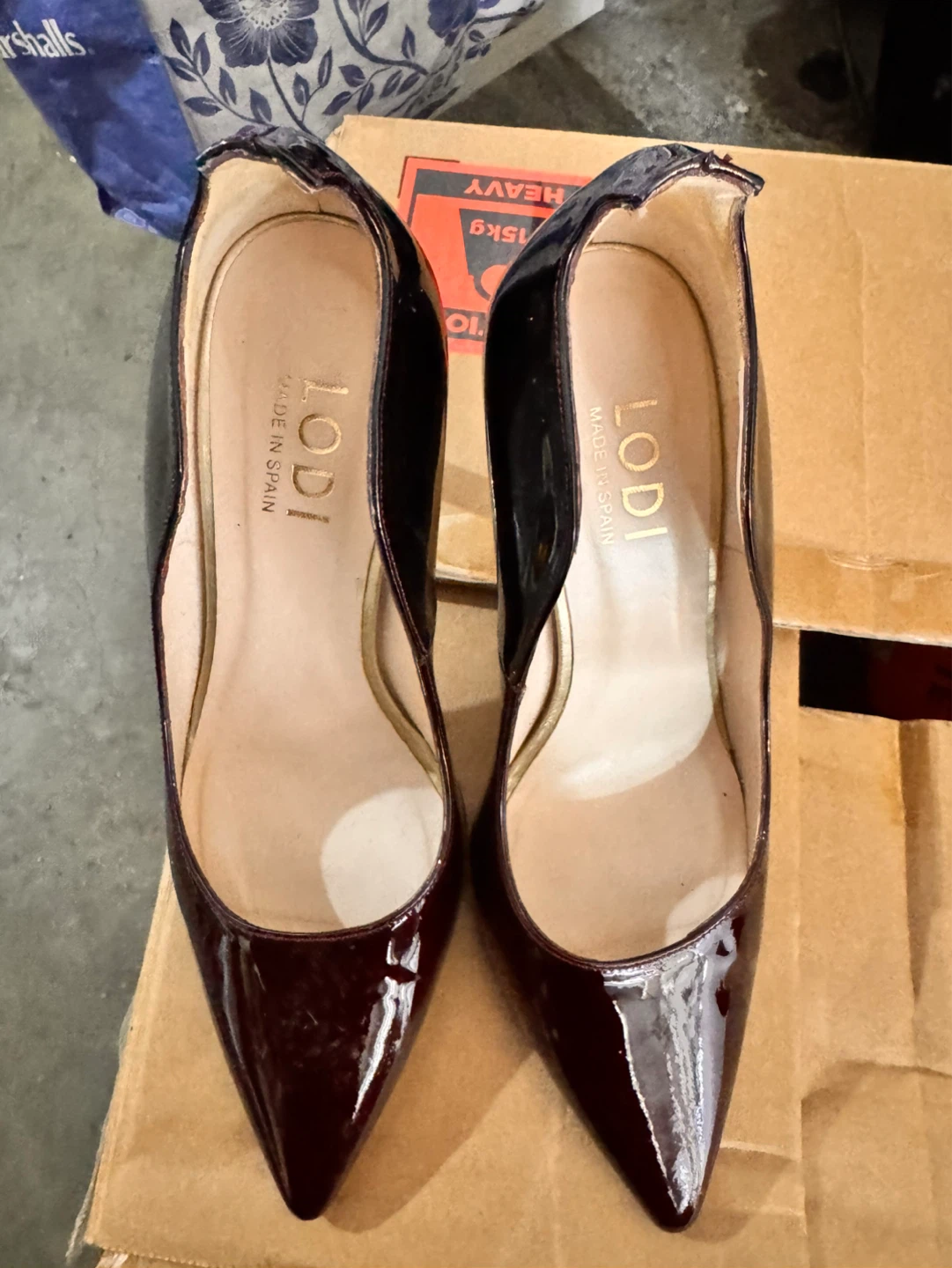 Lodi Women's Burgundy Patent Leather Heels Size 35