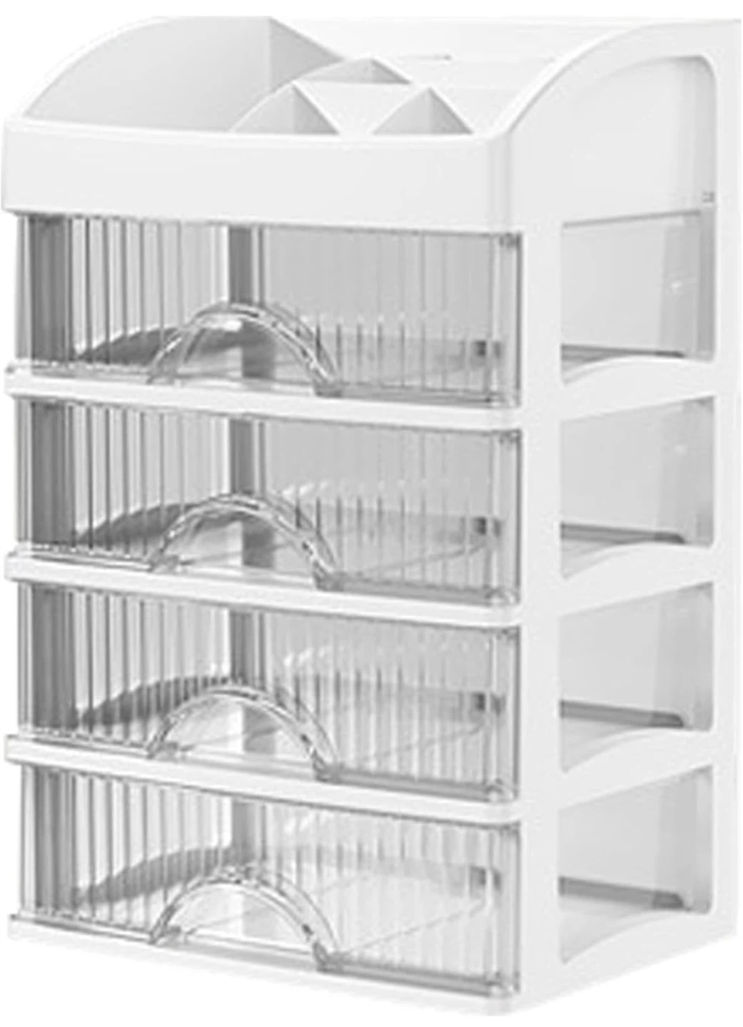 White 4-Drawer Organizer  with Top Compartment