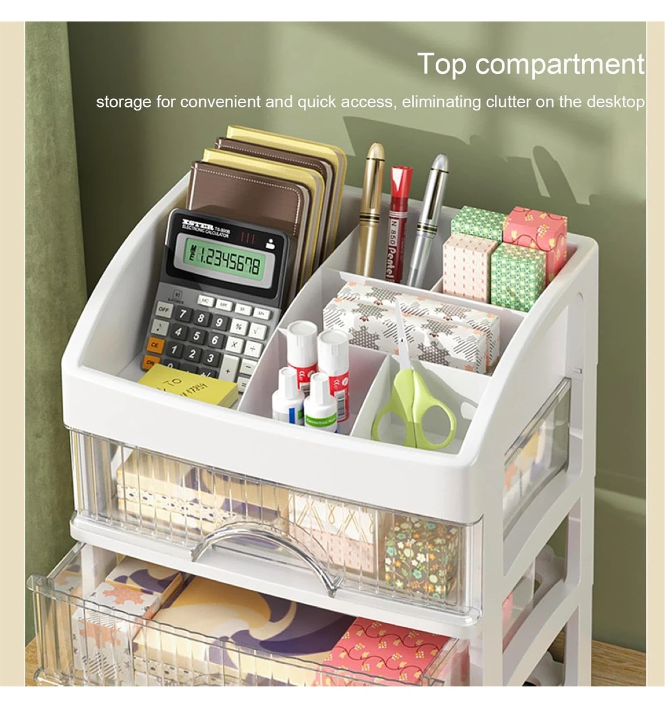 White 4-Drawer Organizer  with Top Compartment - photo 3