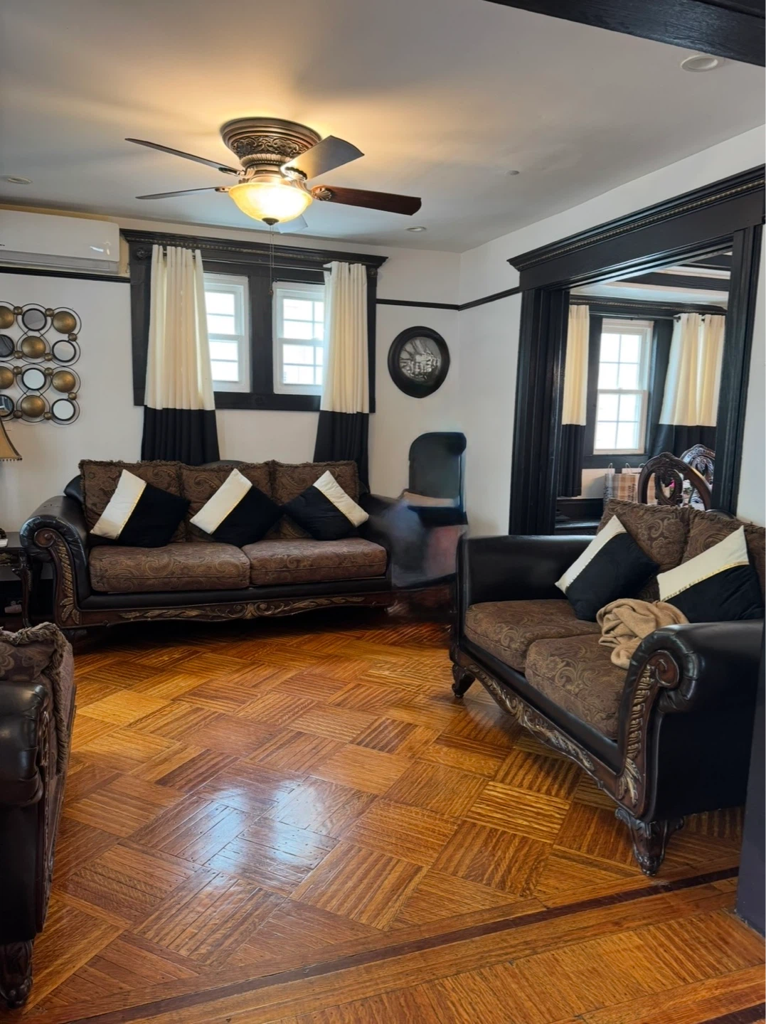 Brown Damask Sofa and Loveseat Set - photo 3