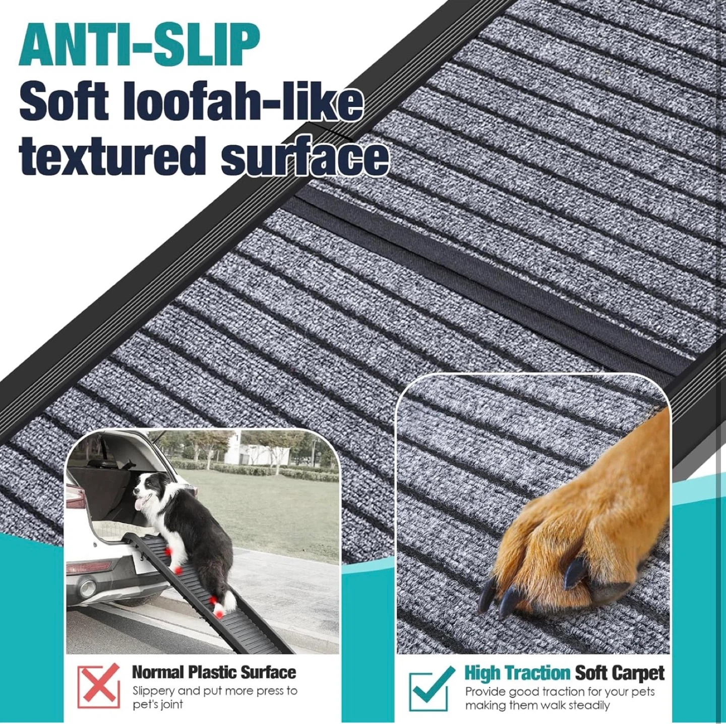 Aluminum Dog Ramp - 200lbs Load Capacity - photo 3