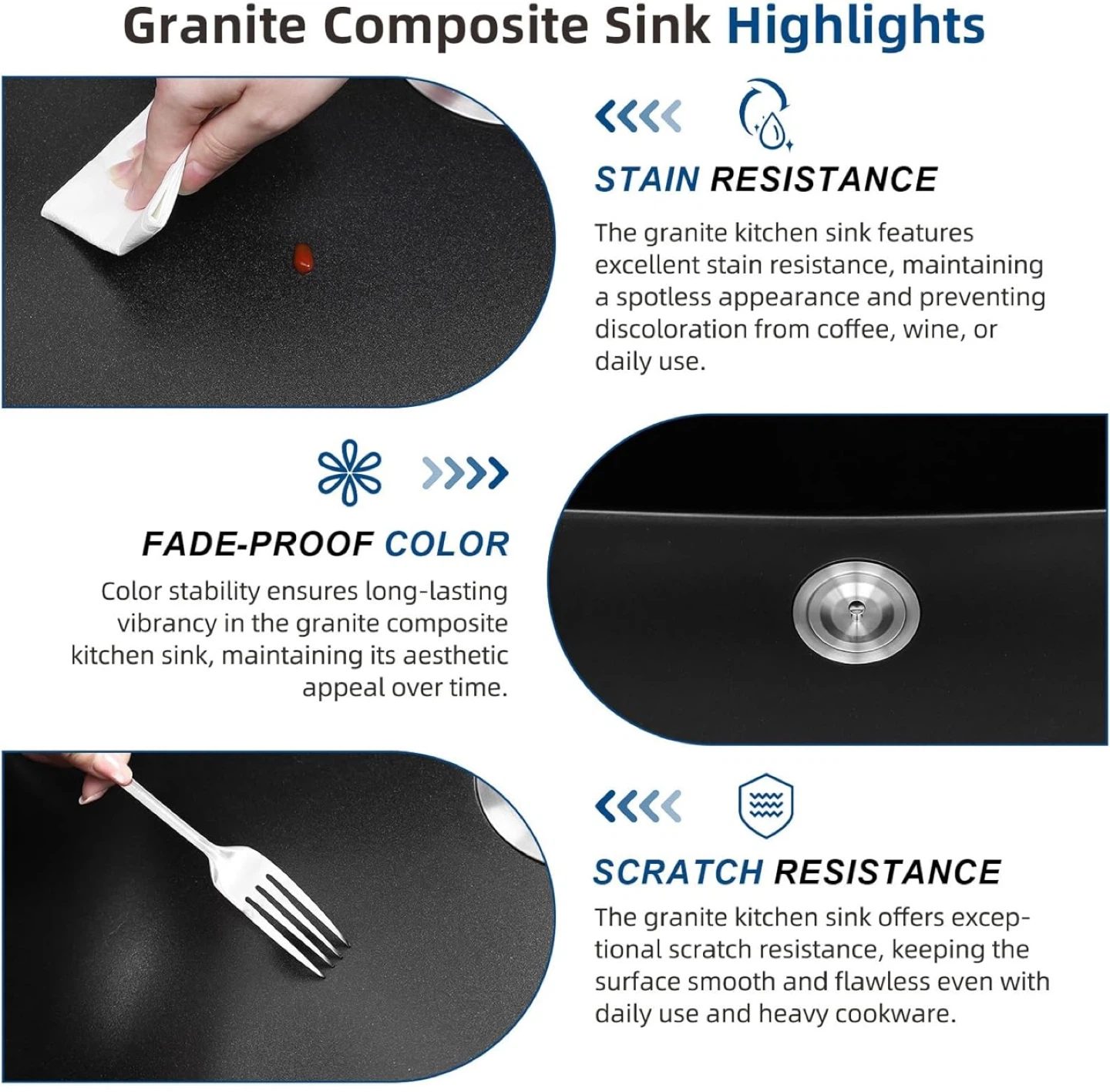 Black Granite Composite Kitchen Sink - photo 4