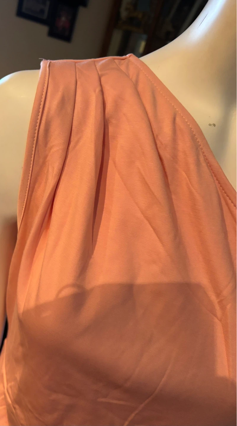 Prettygarden Peach One-Shoulder Ruched Dress - photo 2