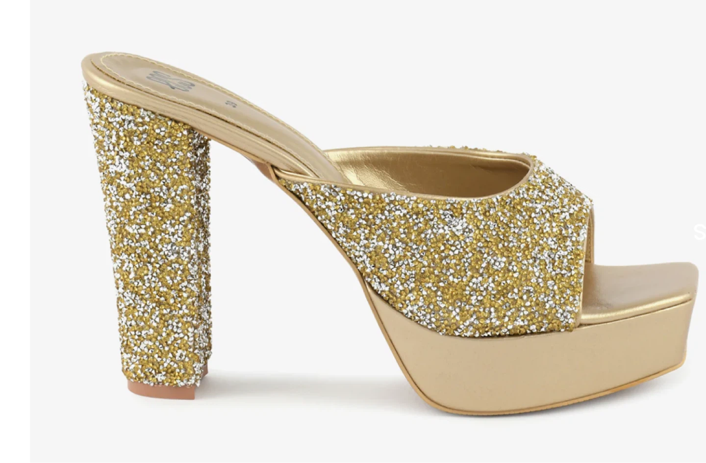 ECS Gold Glitter Platform Heels - Size 39