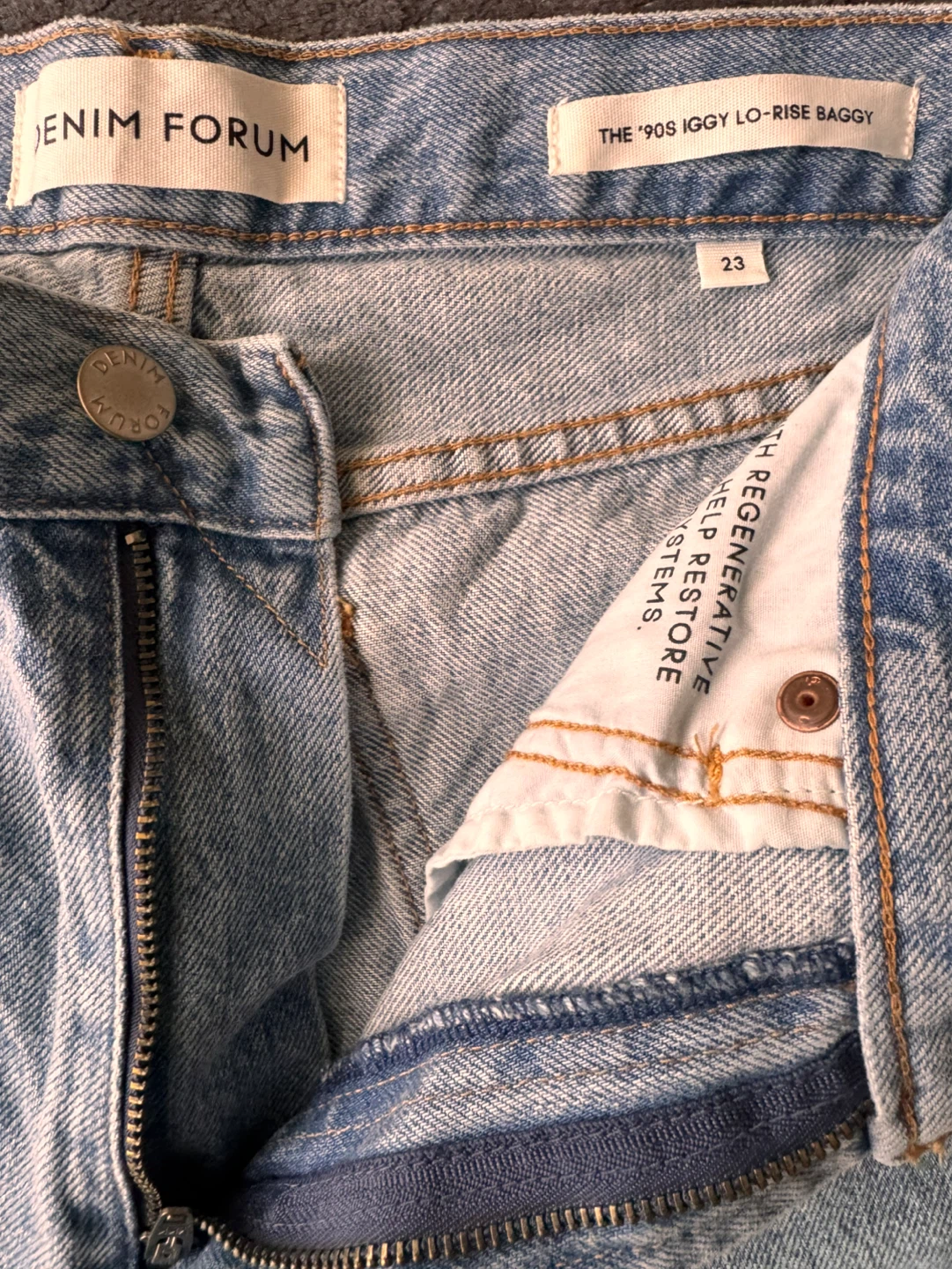 DENIM FORUM The '90s Iggy Lo-Rise Baggy Jeans - Size 23 - photo 2