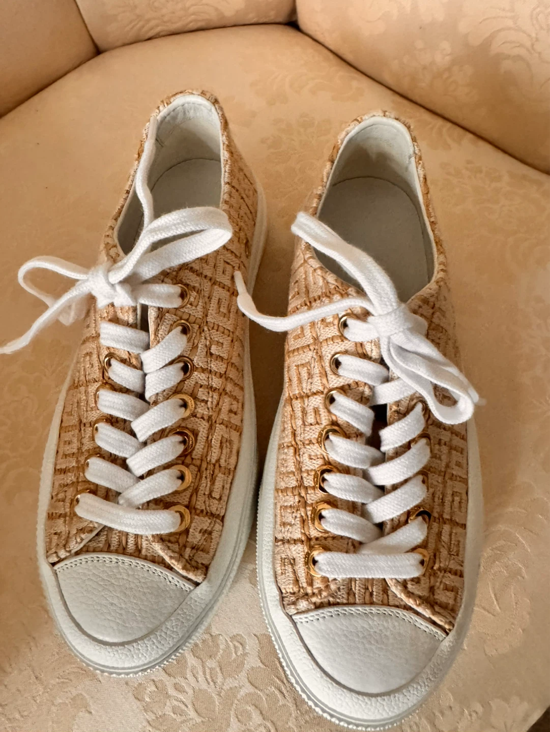 Givenchy Canvas Print Low Top Sneakers Size 35