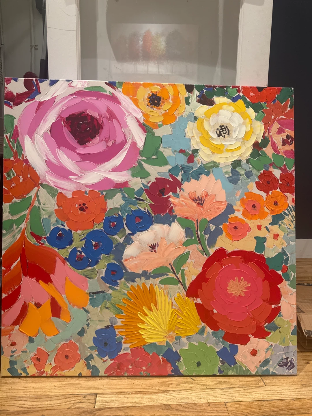 Vibrant Floral Impasto Oil Painting