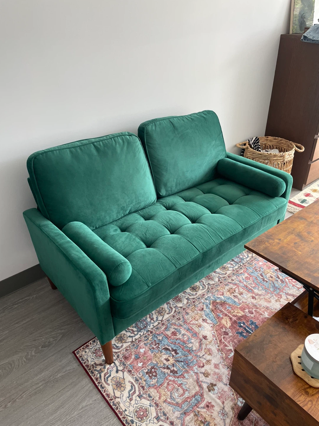 Delicat 58.46" Velvet Loveseat by Everly Quinn - Green