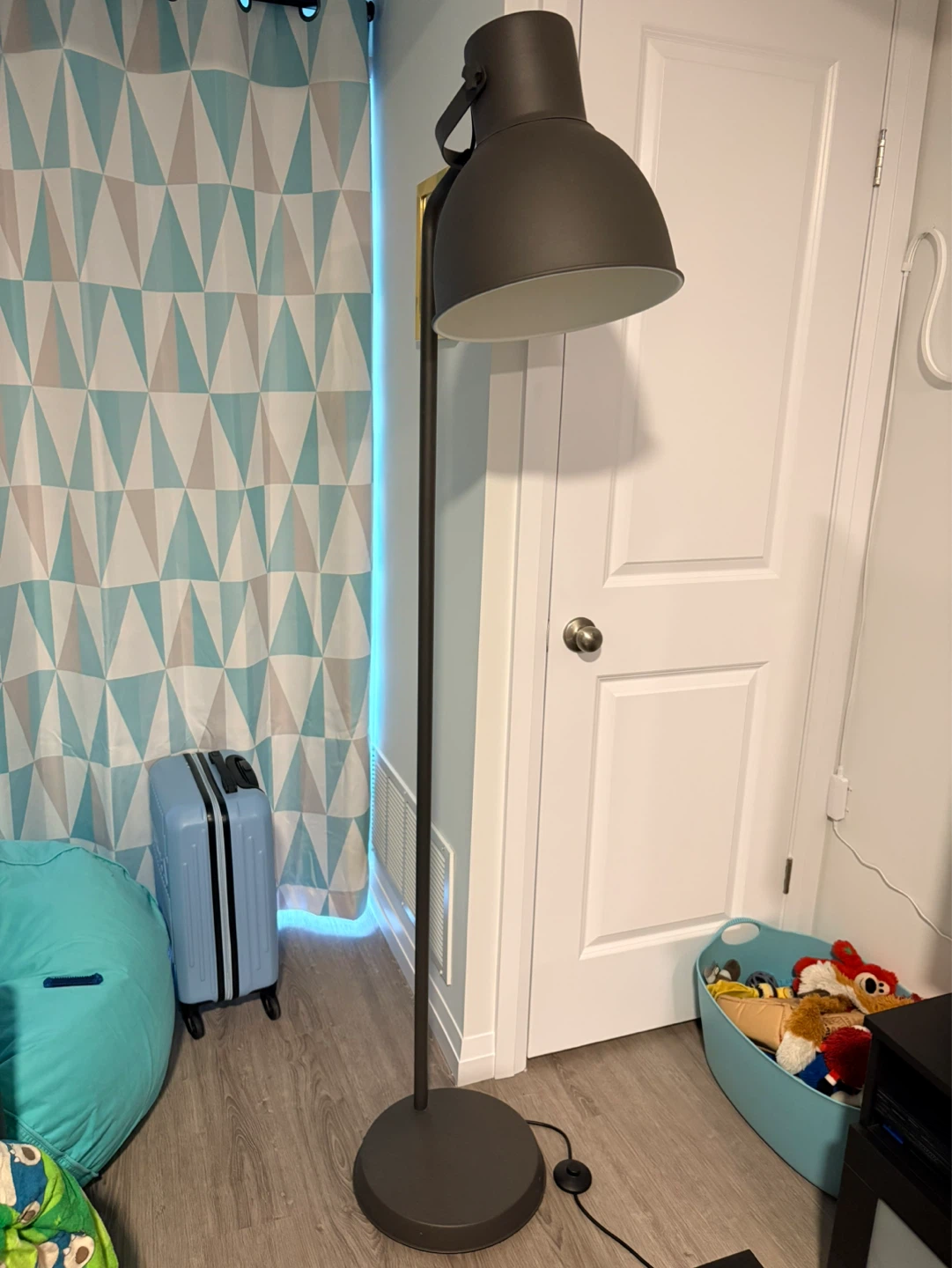 Dark Grey IKEA Floor Lamp + 2 Lightbulbs