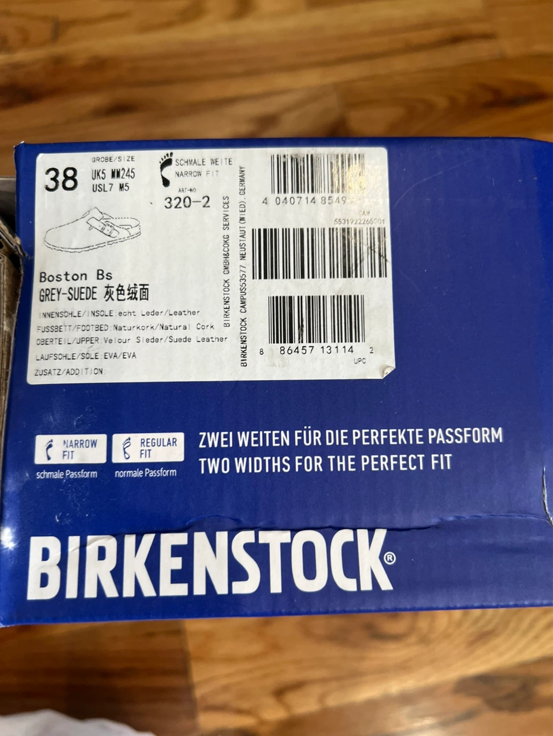Birkenstock Boston Soft Footbed Clogs - Grey Suede - Size 38