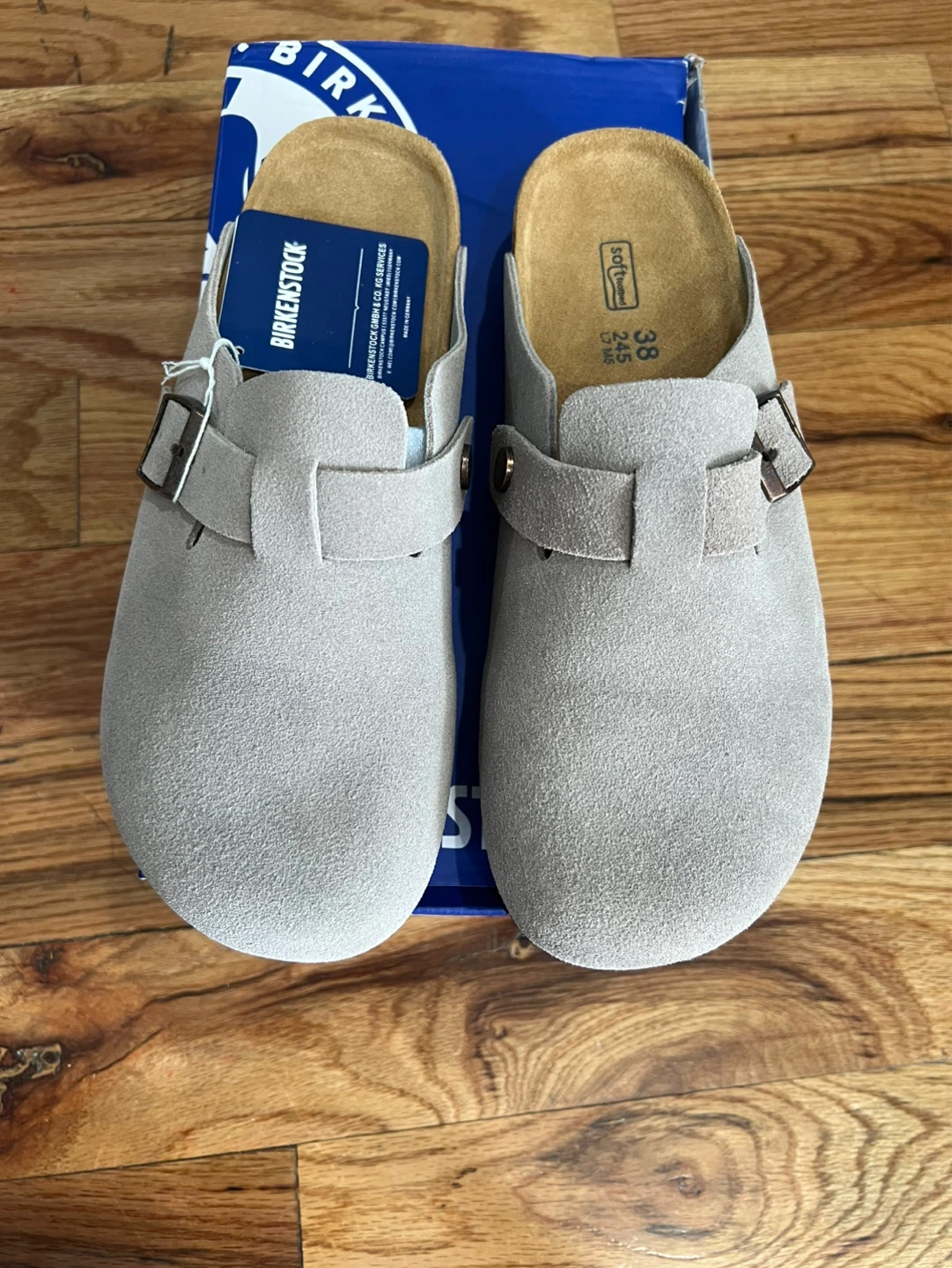 Birkenstock Boston Soft Footbed Clogs - Grey Suede - Size 38 - photo 2