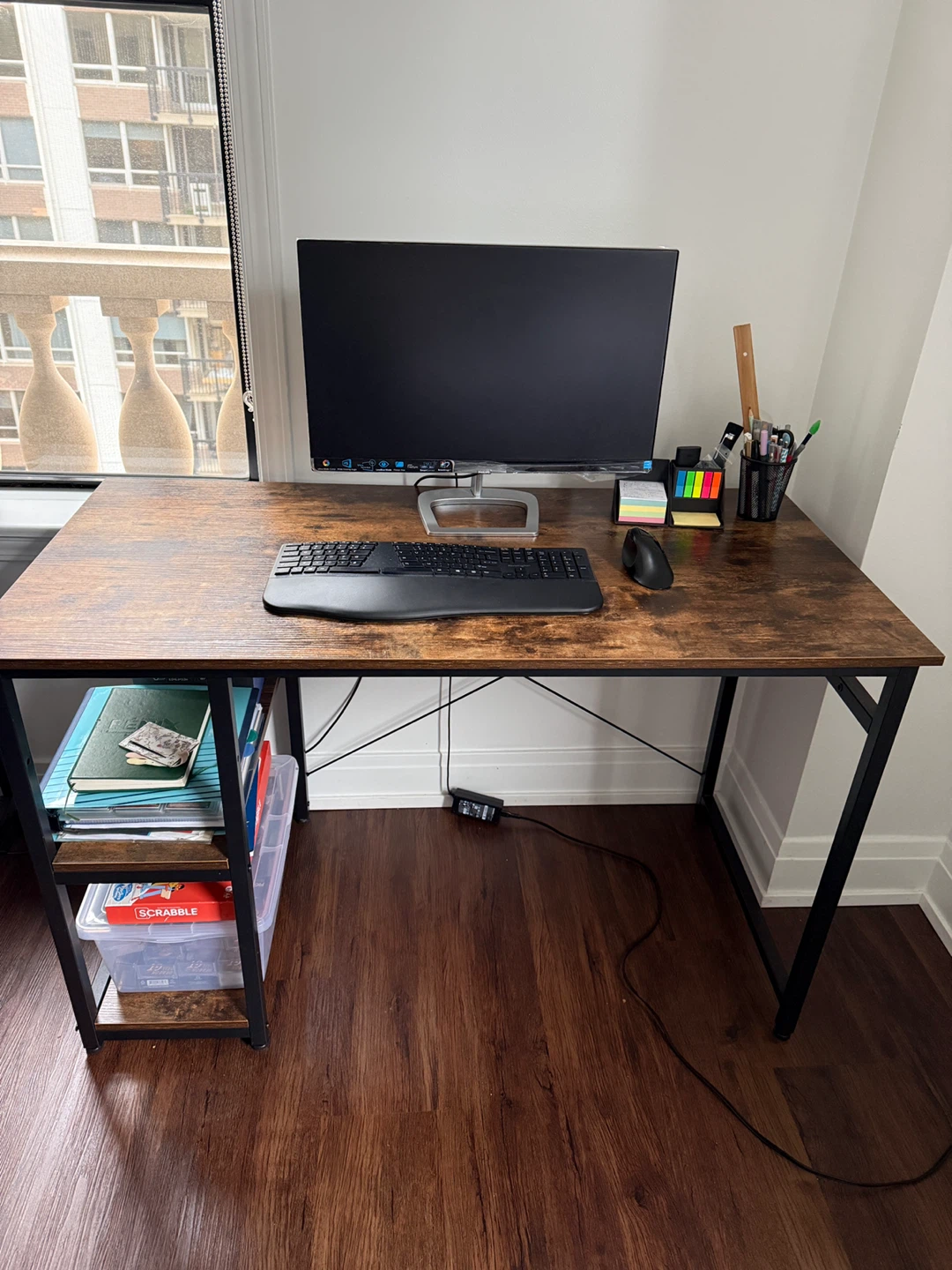 Rustic Wood Finish Computer Desk