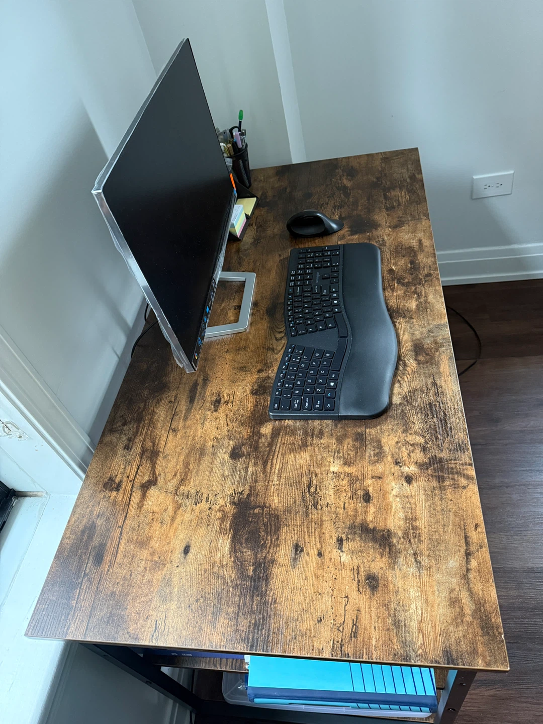 Rustic Wood Finish Computer Desk - photo 2