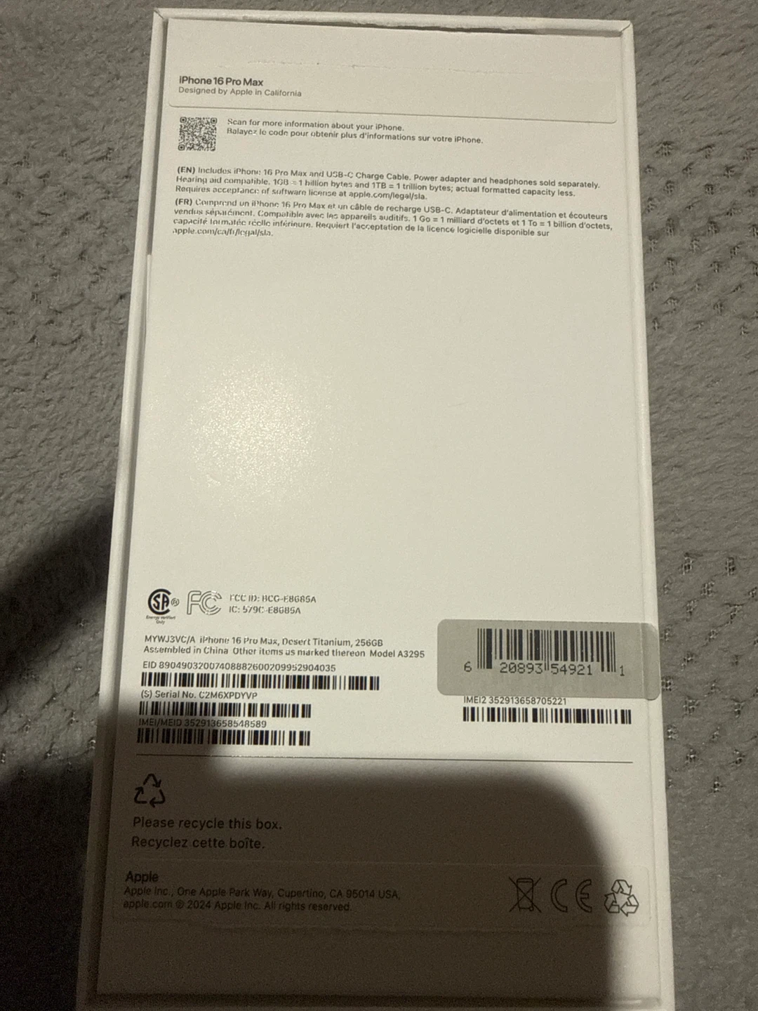 Apple iPhone 16Pro Max, 256GB, Desert Tan