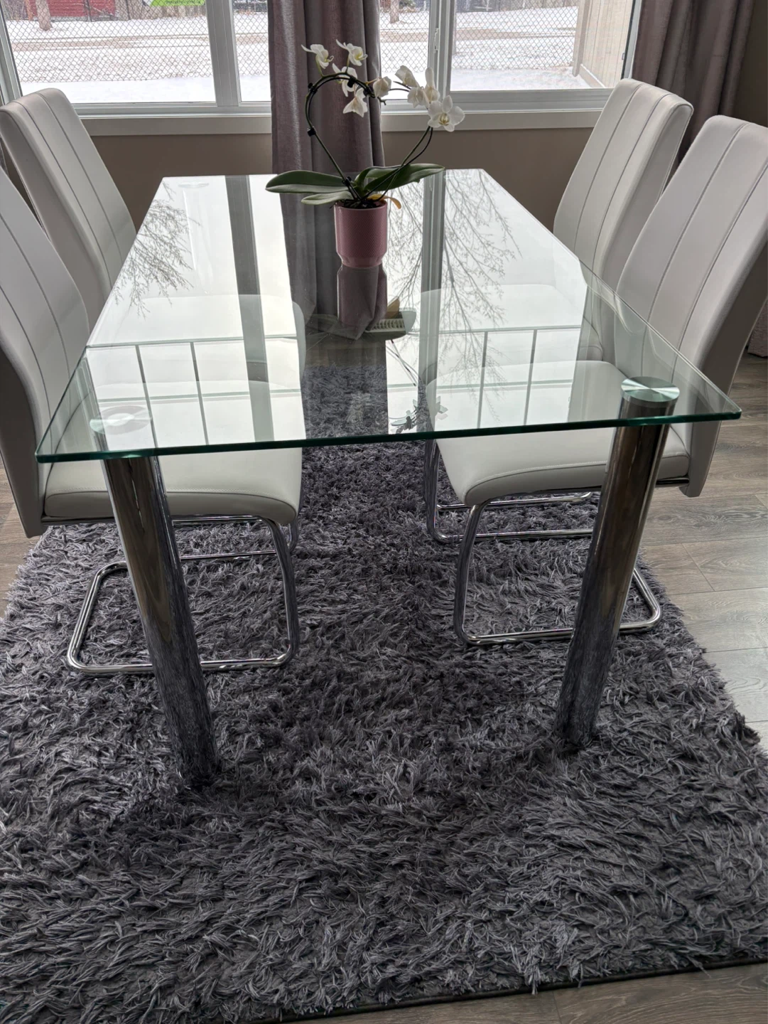 Glass Top Dining Table