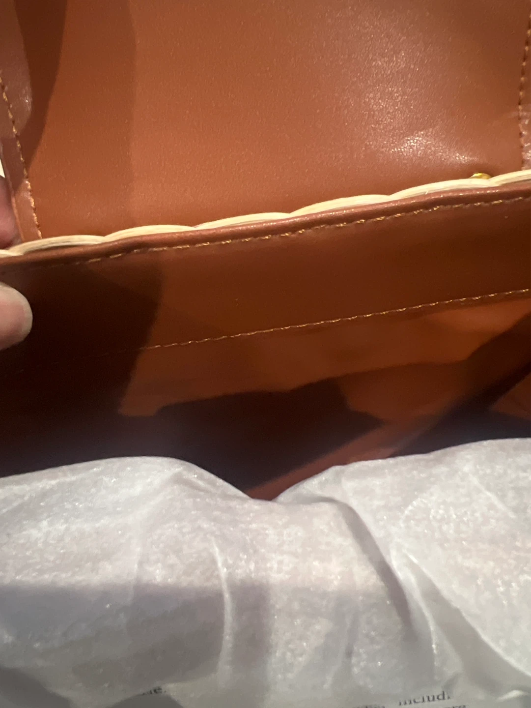 Brown Wicker and Leather Crossbody Bag with Gold Hardware - photo 4
