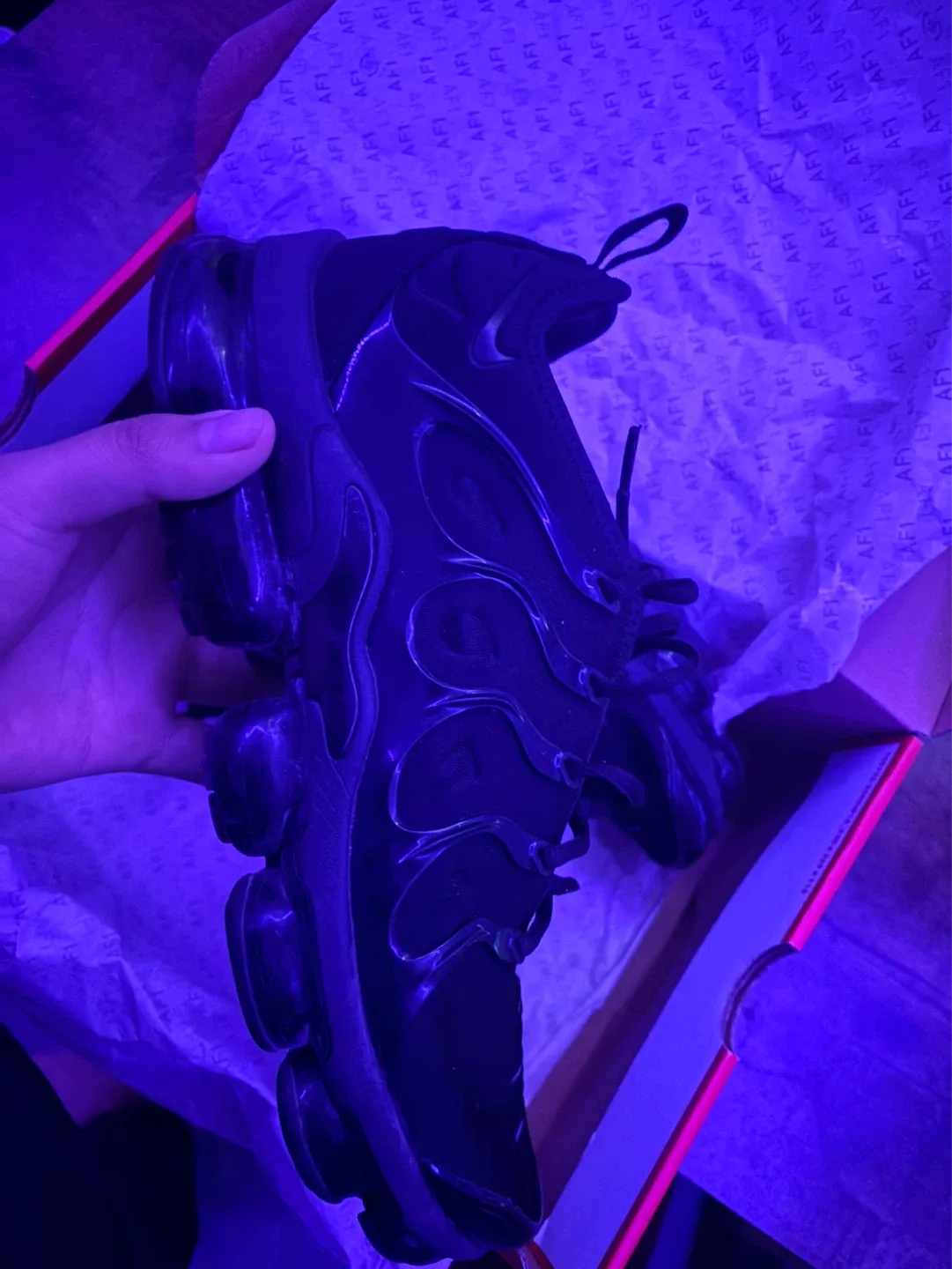 Nike Air VaporMax Plus Men's Black Shoes Size 10 - photo 2