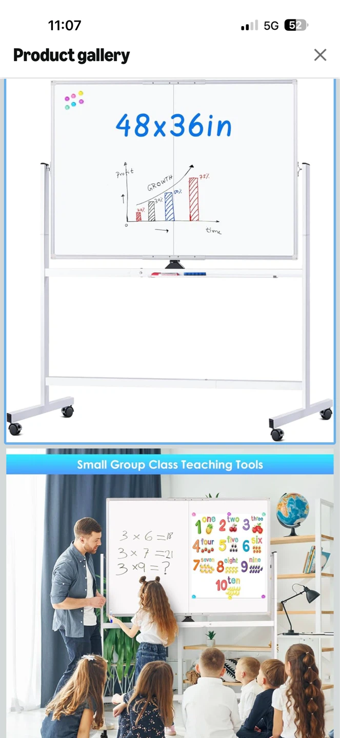 48x36 inch Double-Sided Whiteboard on Wheels - photo 2