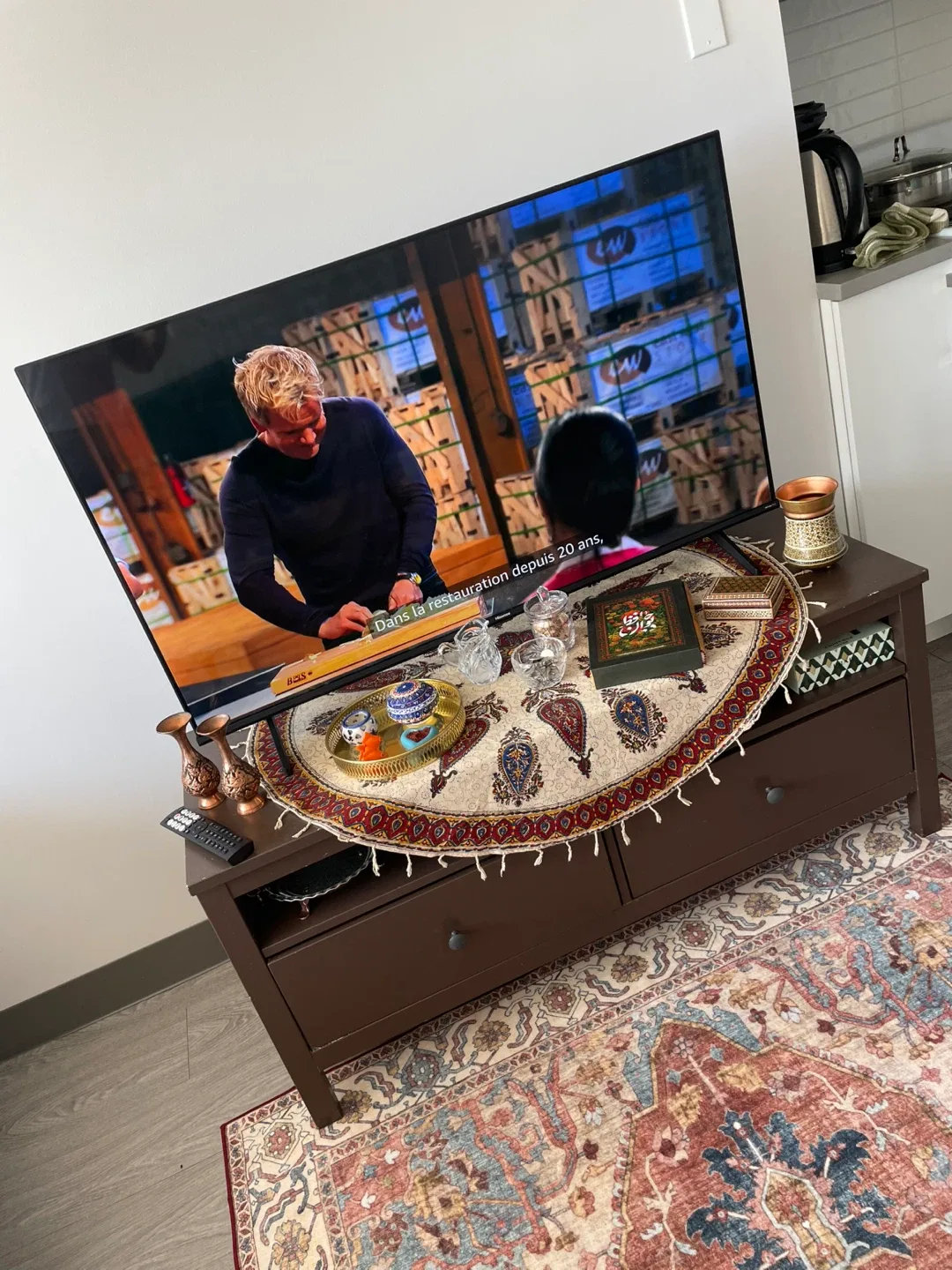 HiSense 50” TV and TV stand
