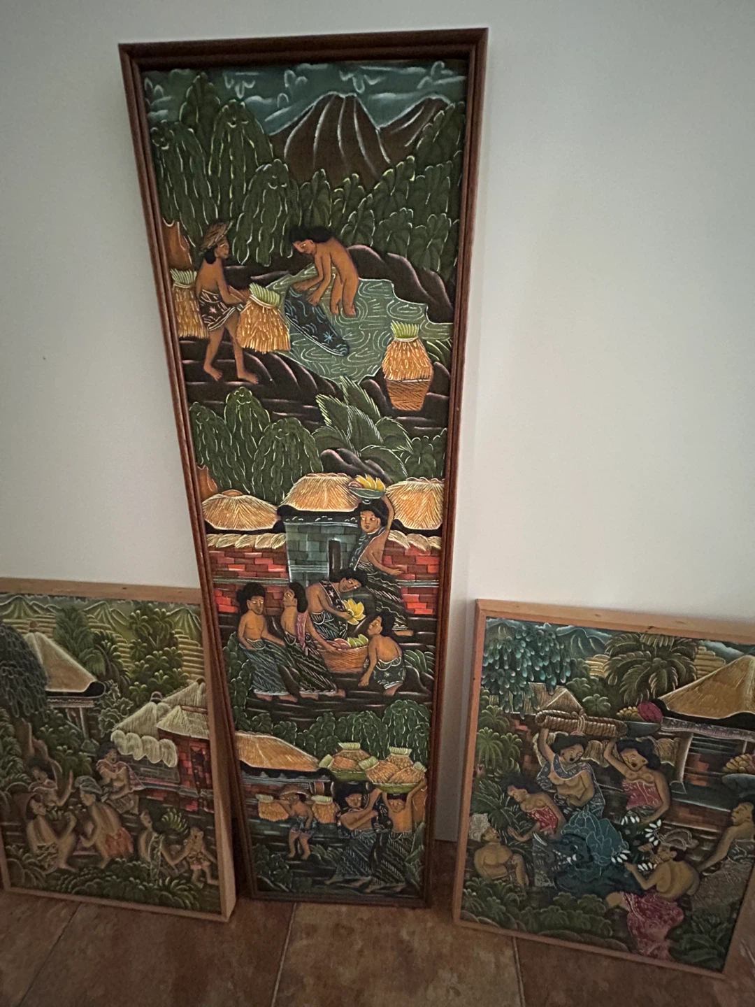 Set of 4 Carved Wood Wall Art Panels - photo 5