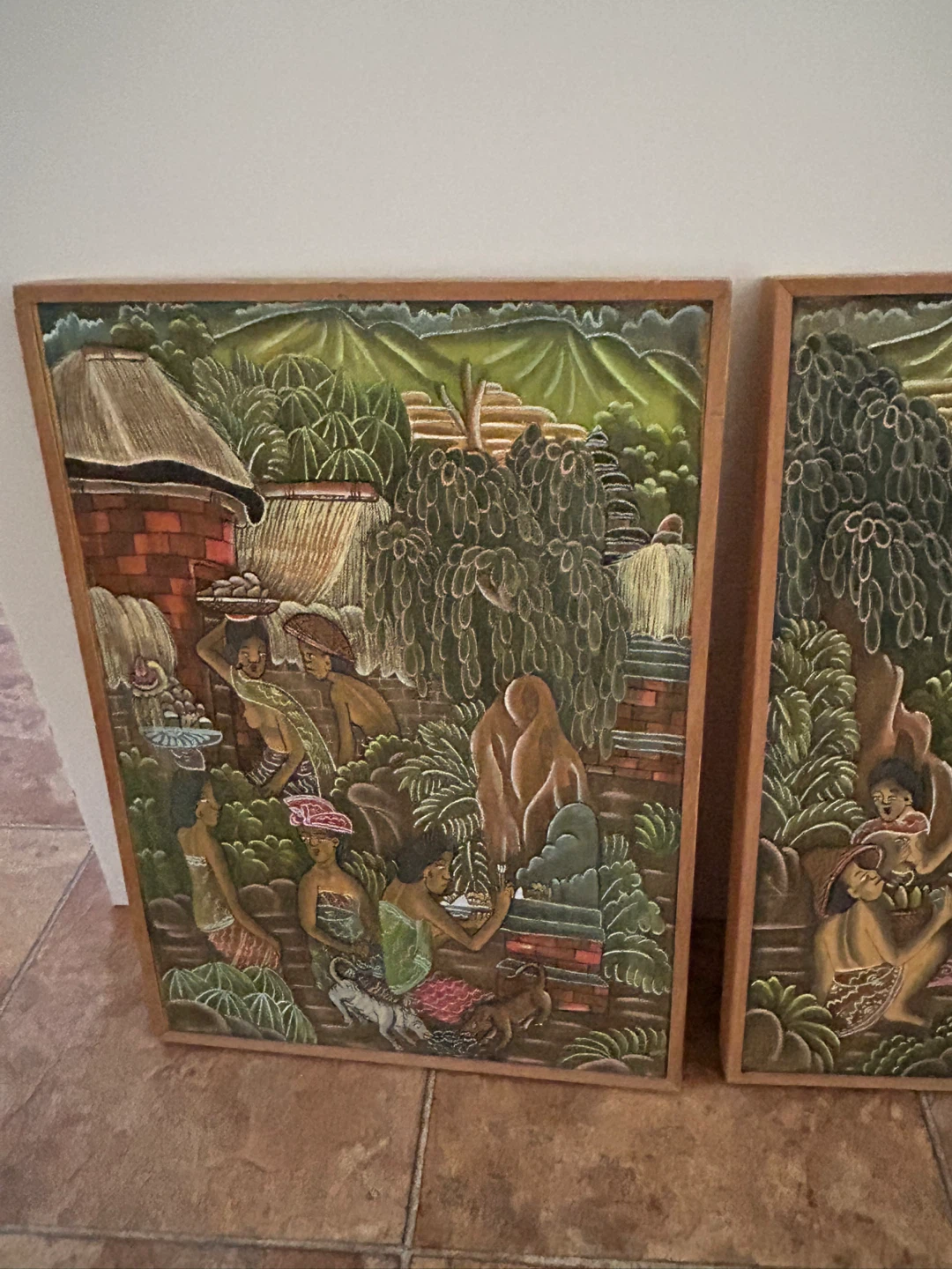 Set of 4 Carved Wood Wall Art Panels - photo 2