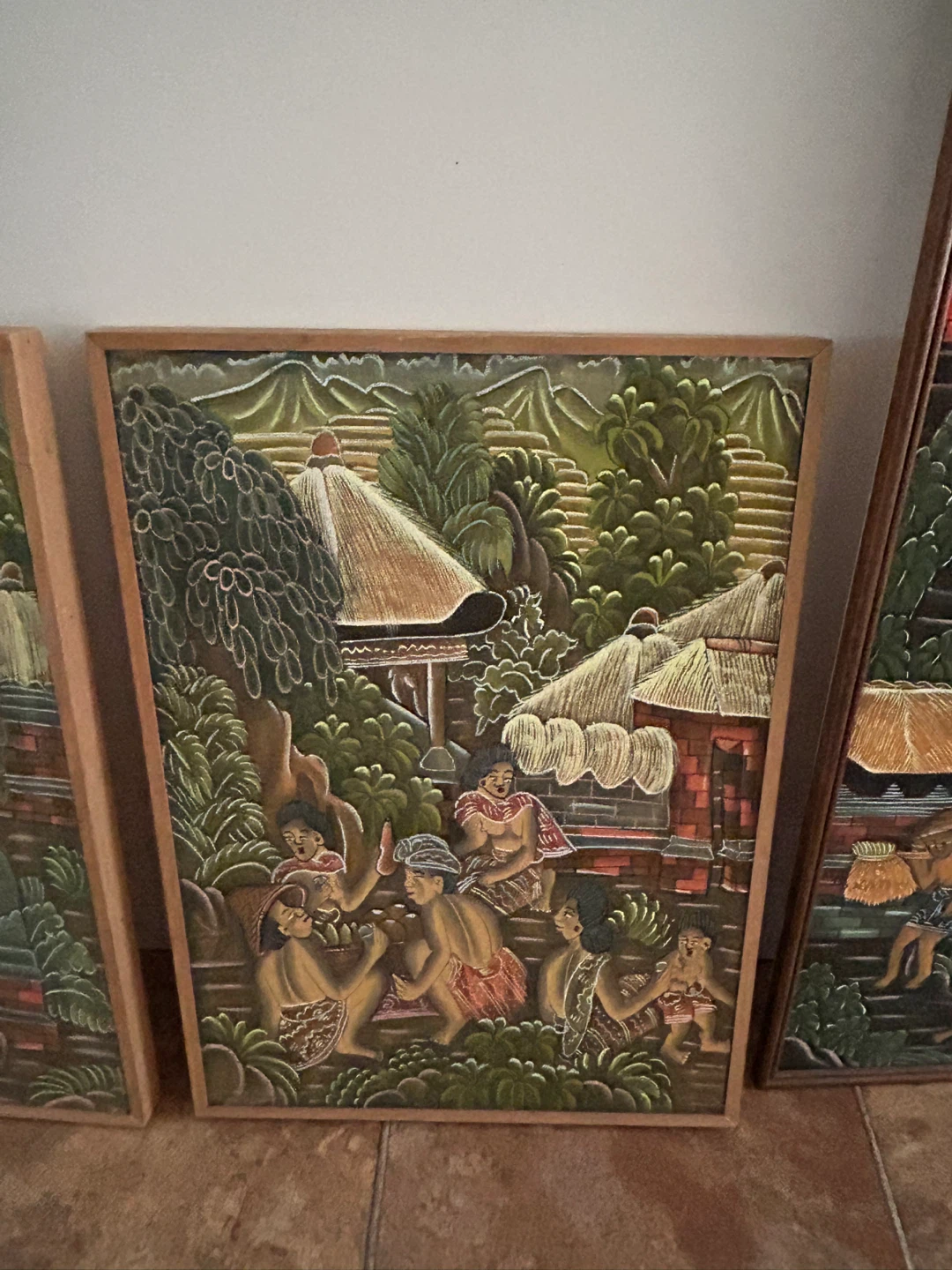 Set of 4 Carved Wood Wall Art Panels - photo 3