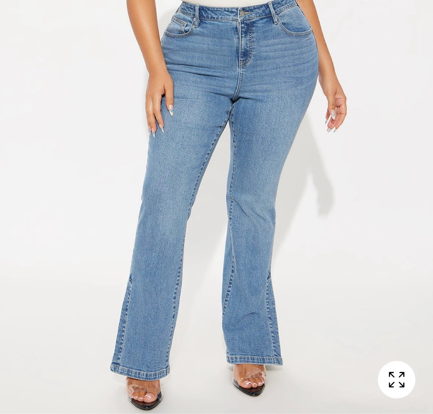 Fashion Nova Stretch Flare Jeans - Medium Wash - photo 3