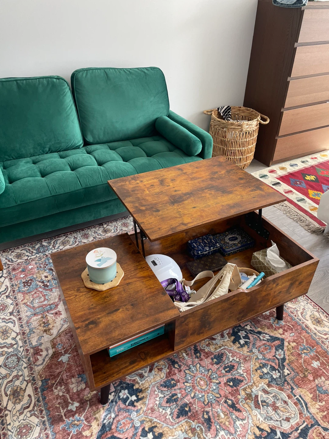 Lift Top Coffee Table with Storage - photo 2