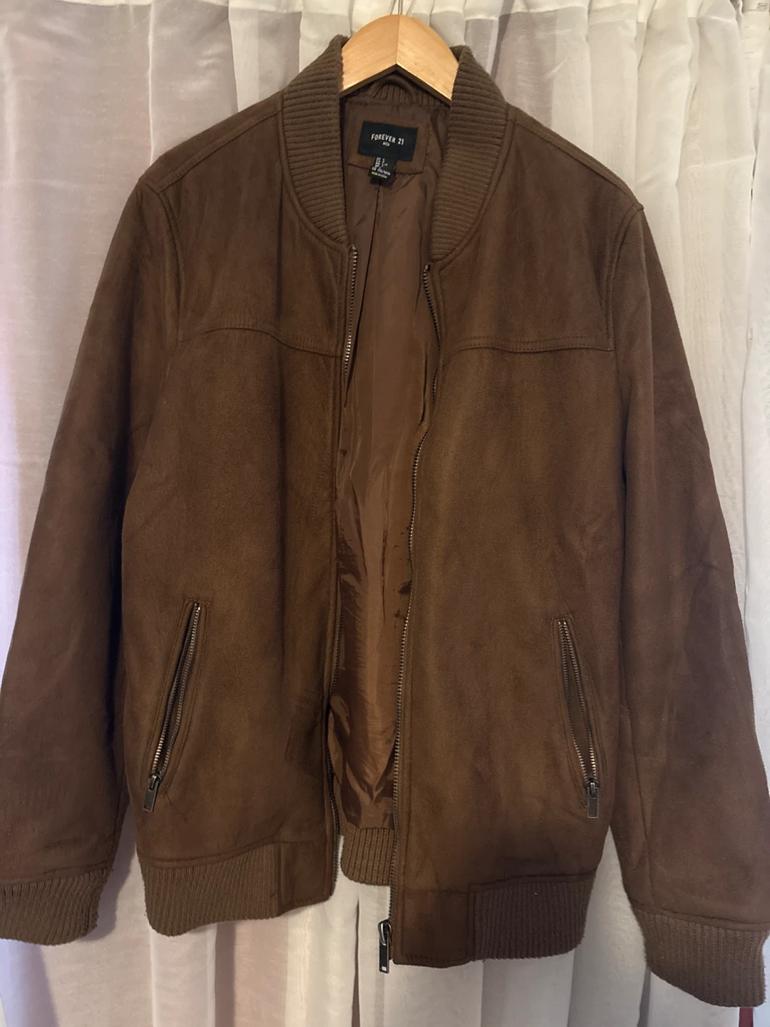 Forever 21 Men's Brown Bomber Jacket Size L