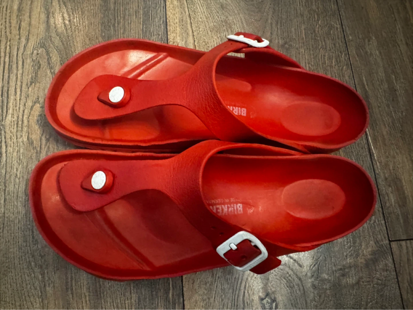 Red Birkenstock Gizeh Sandals