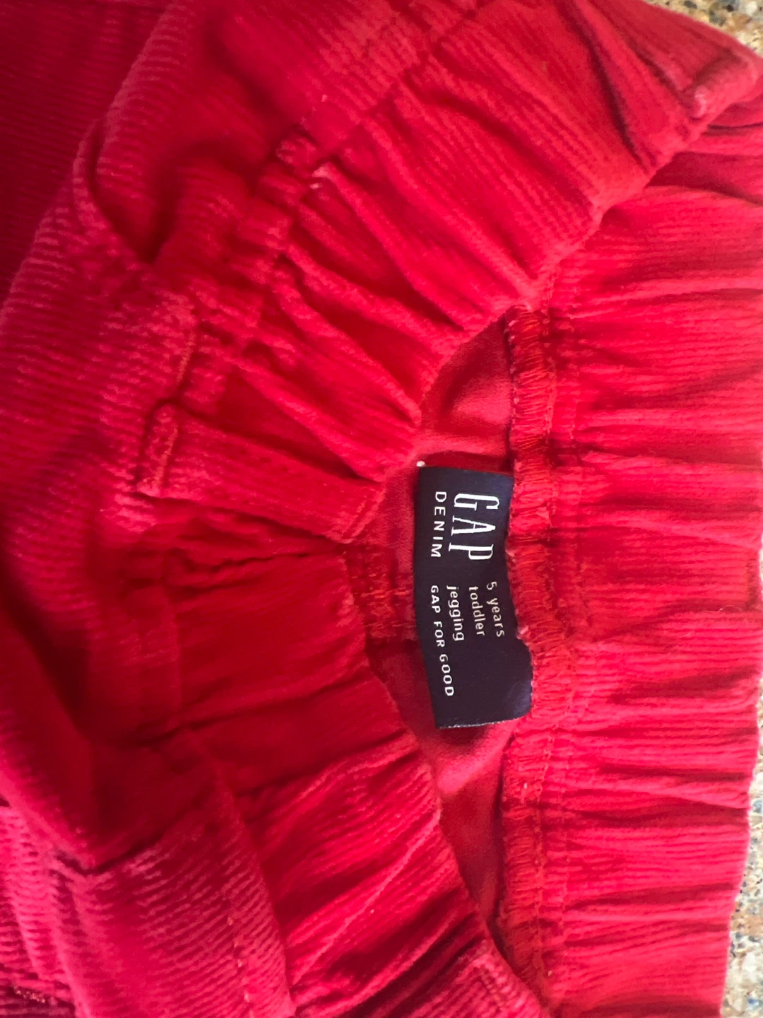 Gap Red Corduroy Jogging Pants Toddler Size 5 Years - photo 3