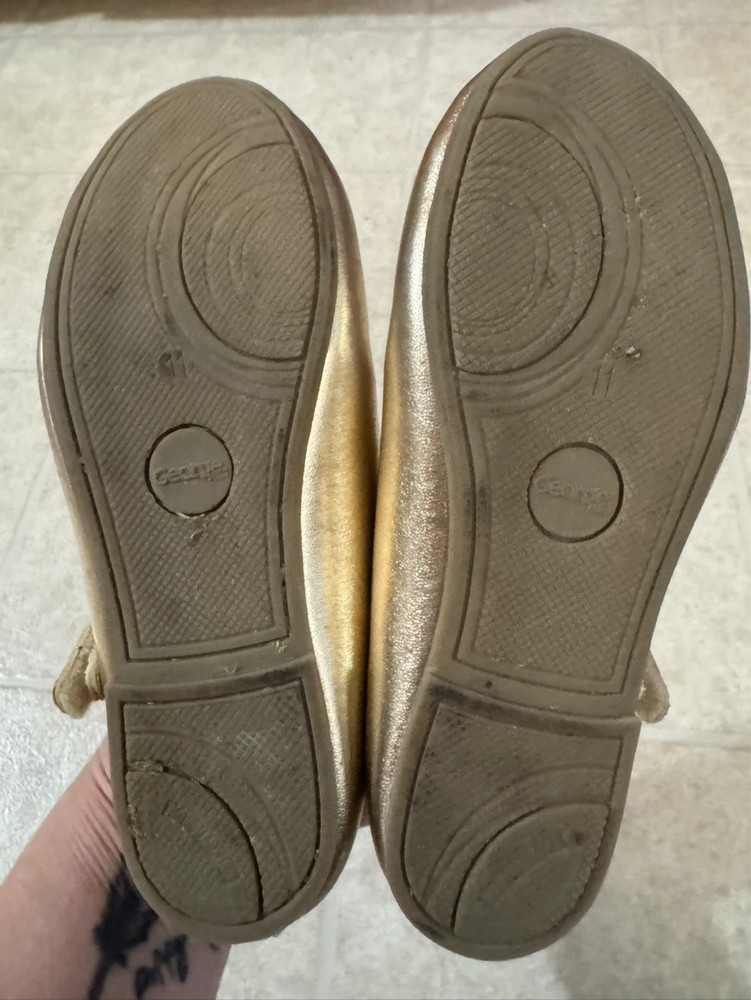 George Gold Mary Jane Shoes - size 11 - photo 3
