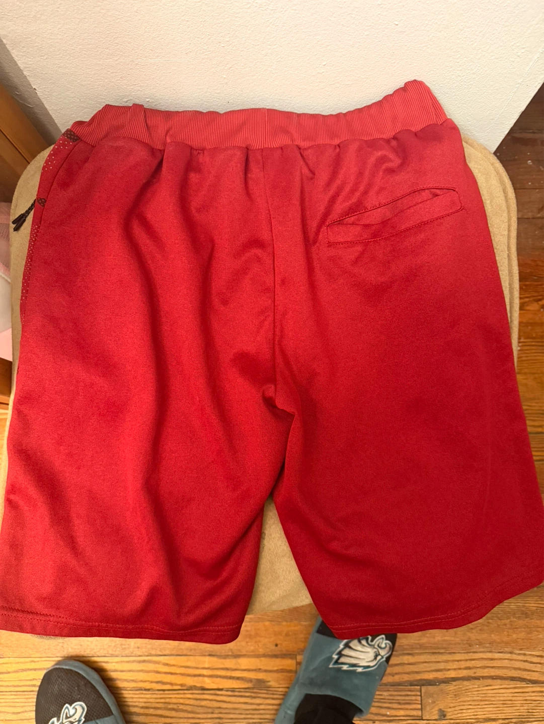 Red Athletic Shorts with Zipper Pockets - photo 4