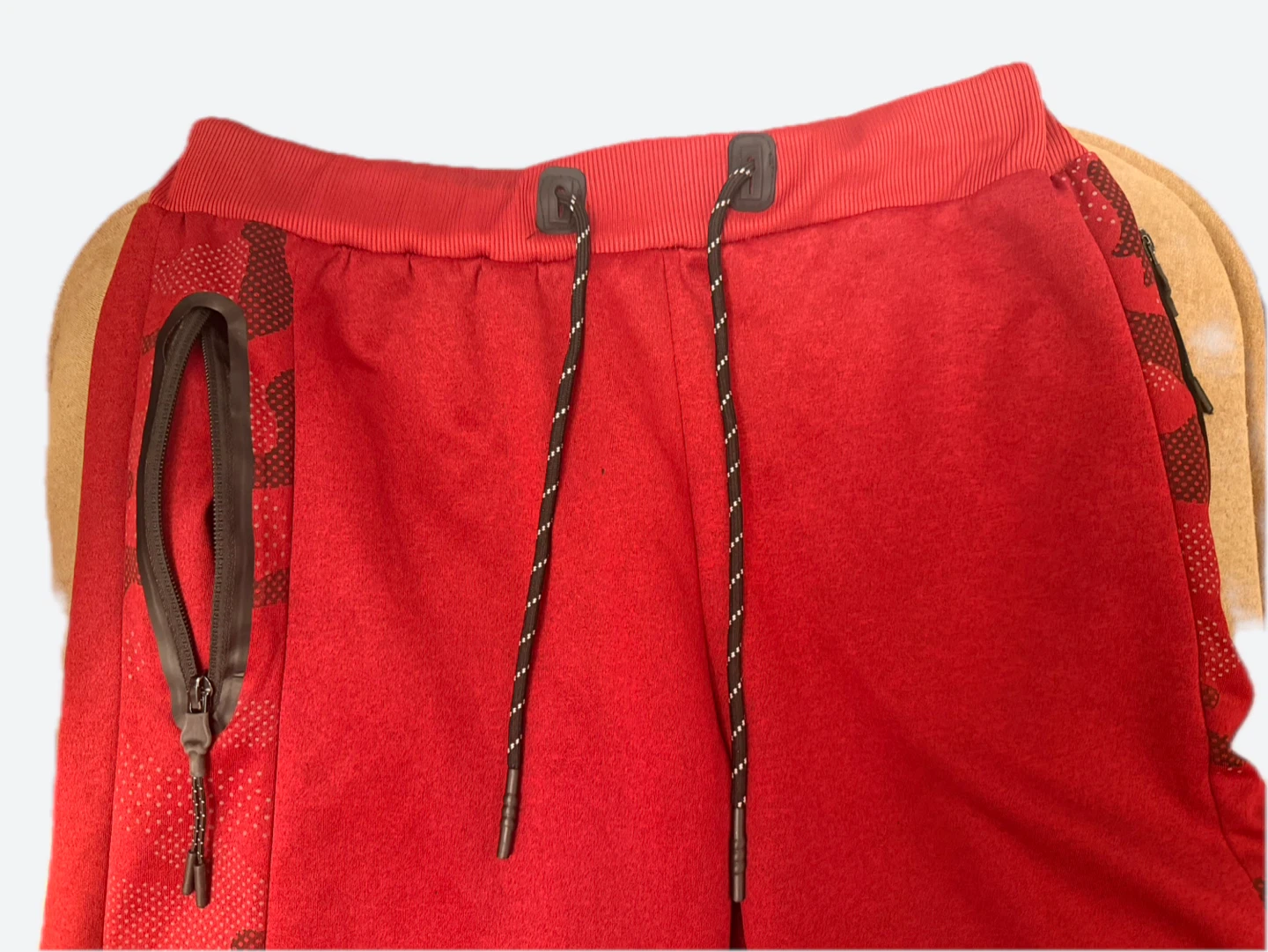 Red Athletic Shorts with Zipper Pockets - photo 2