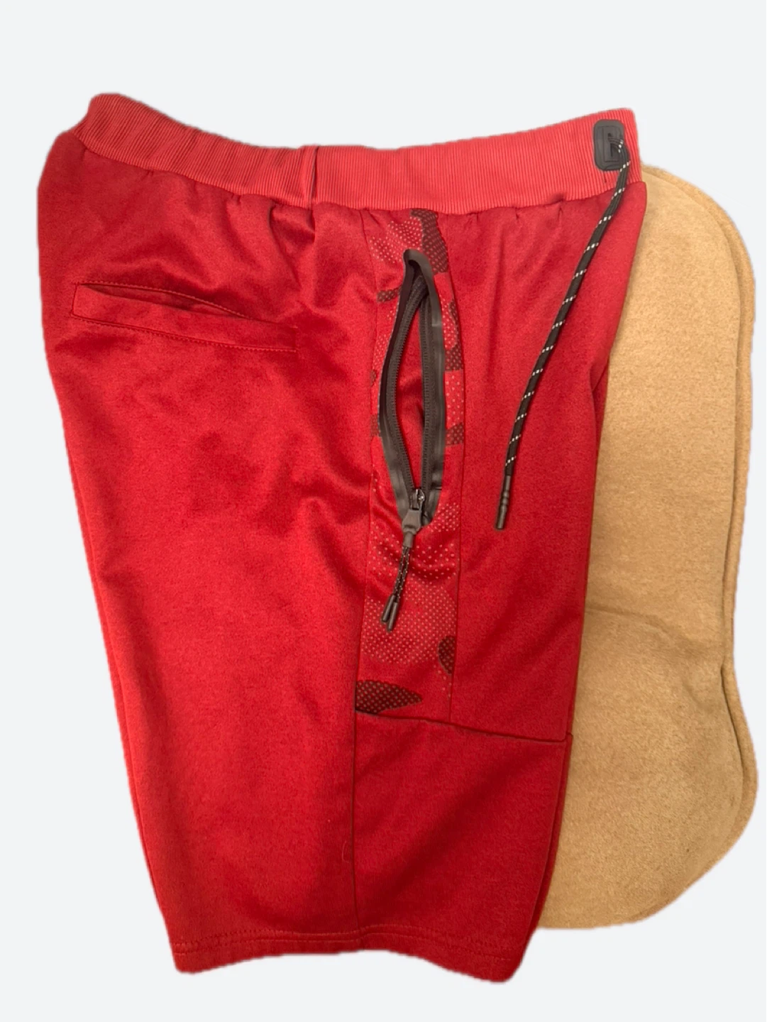 Red Athletic Shorts with Zipper Pockets - photo 5