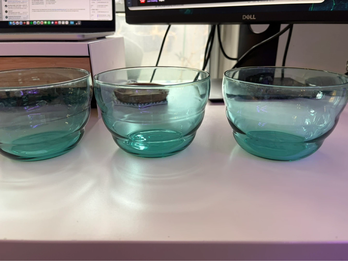 Set of 3 Blue Tint Glass Bowls (IKEA) - photo 3