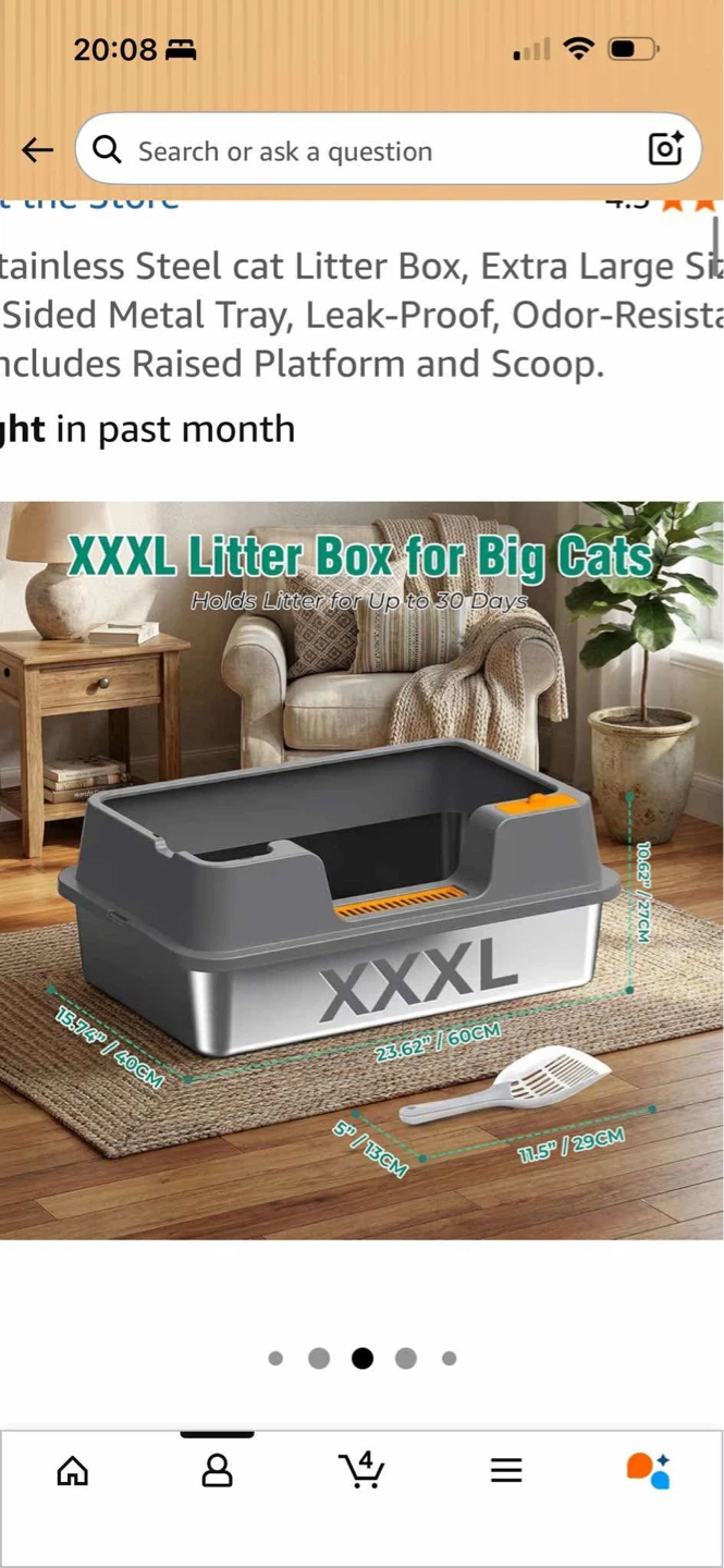 Stainless Steel Cat Litter Box - Extra Large - photo 3