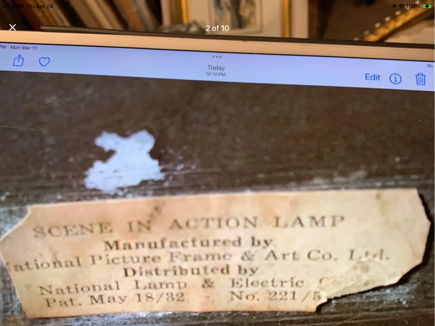 1932 Scene in Action Colonial Fountain Motion Lamp 🐞 - photo 2