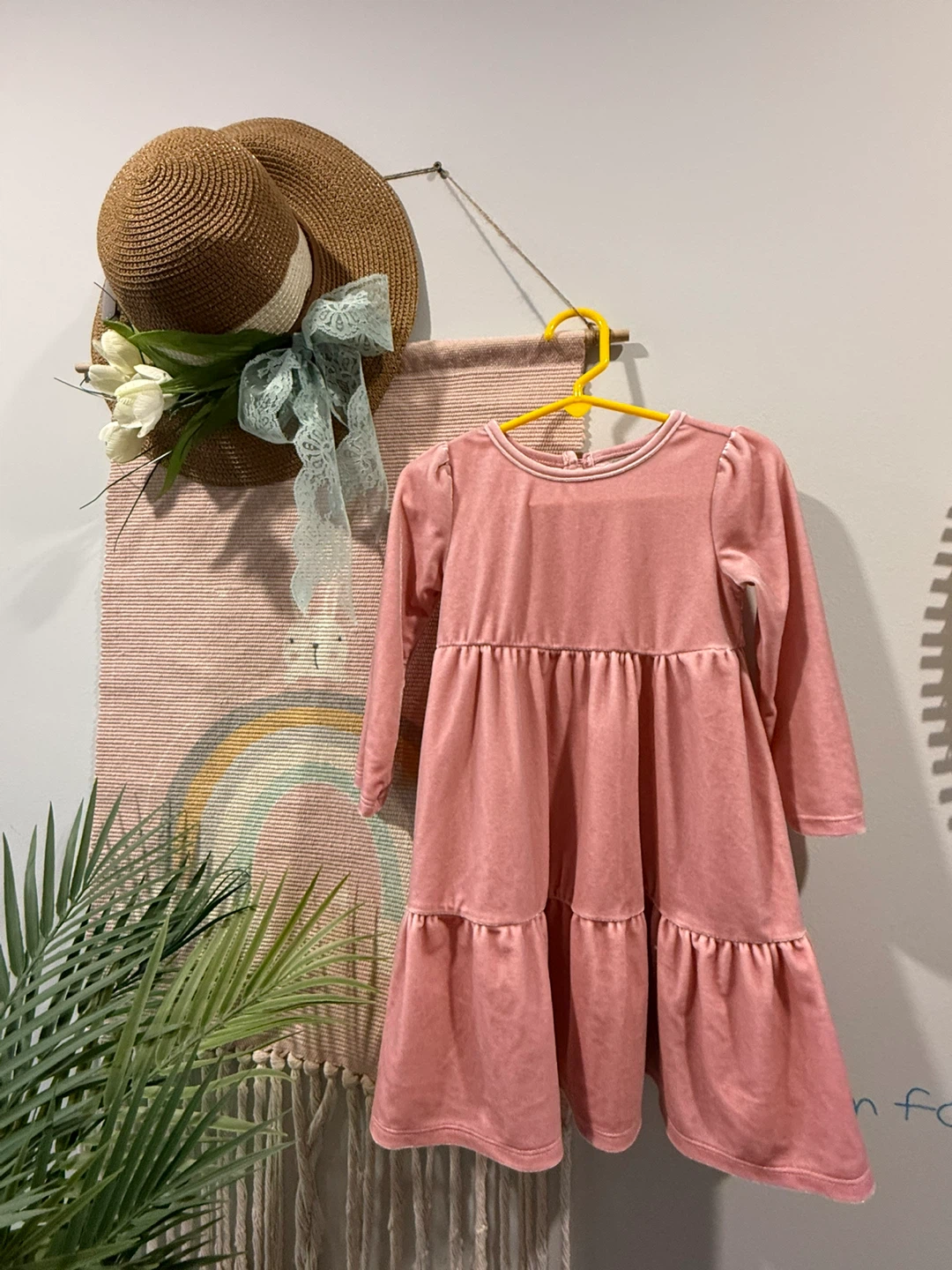 George Pink Tiered Velour Dress and More