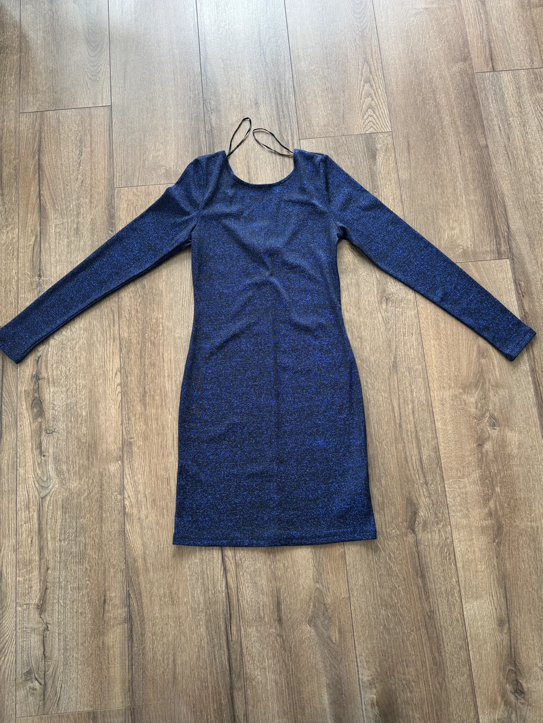 Sparkly Blue Long Sleeve Mini Dress - photo 4