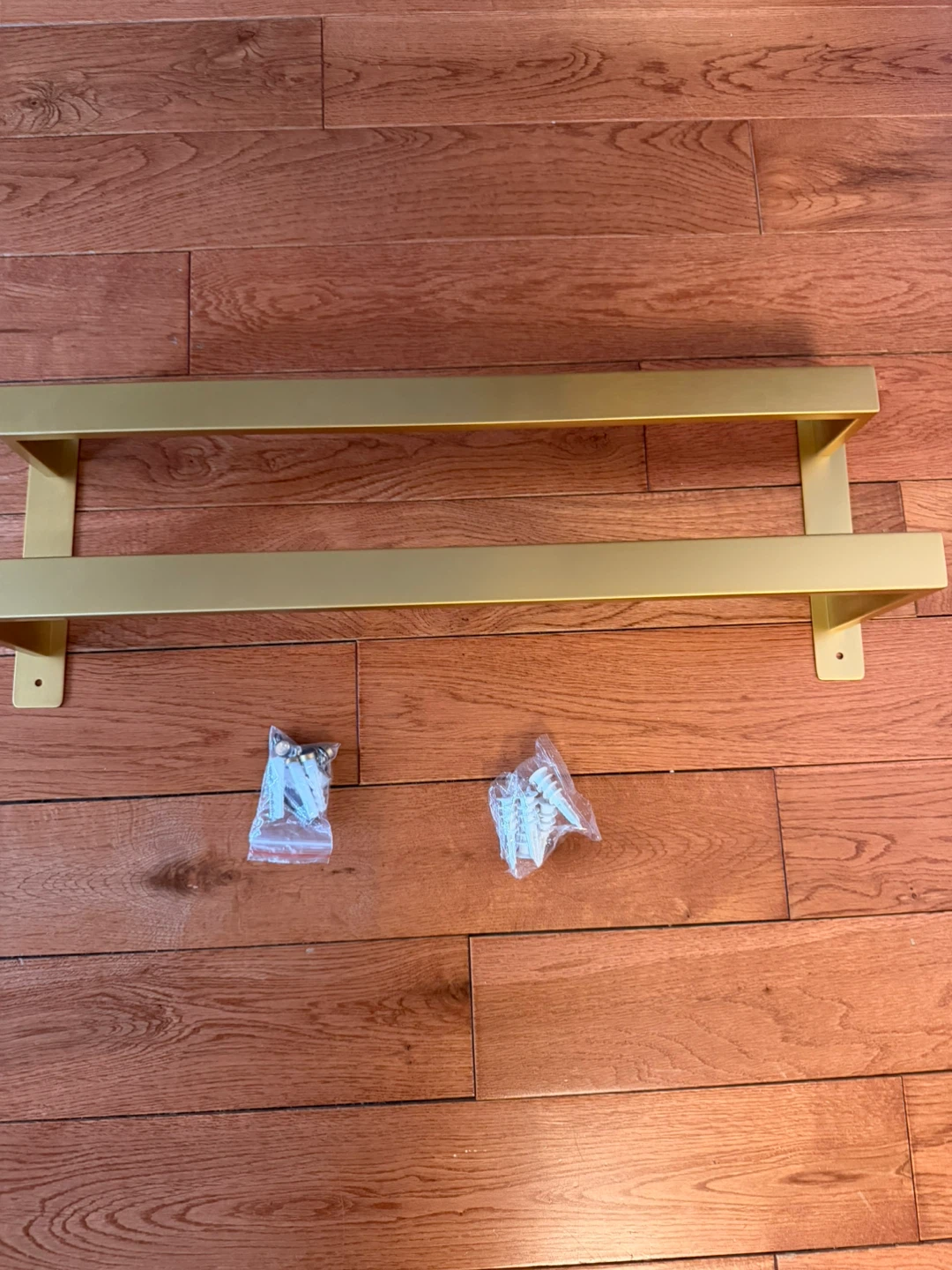 Gold Metal Double Towel Bar Rack