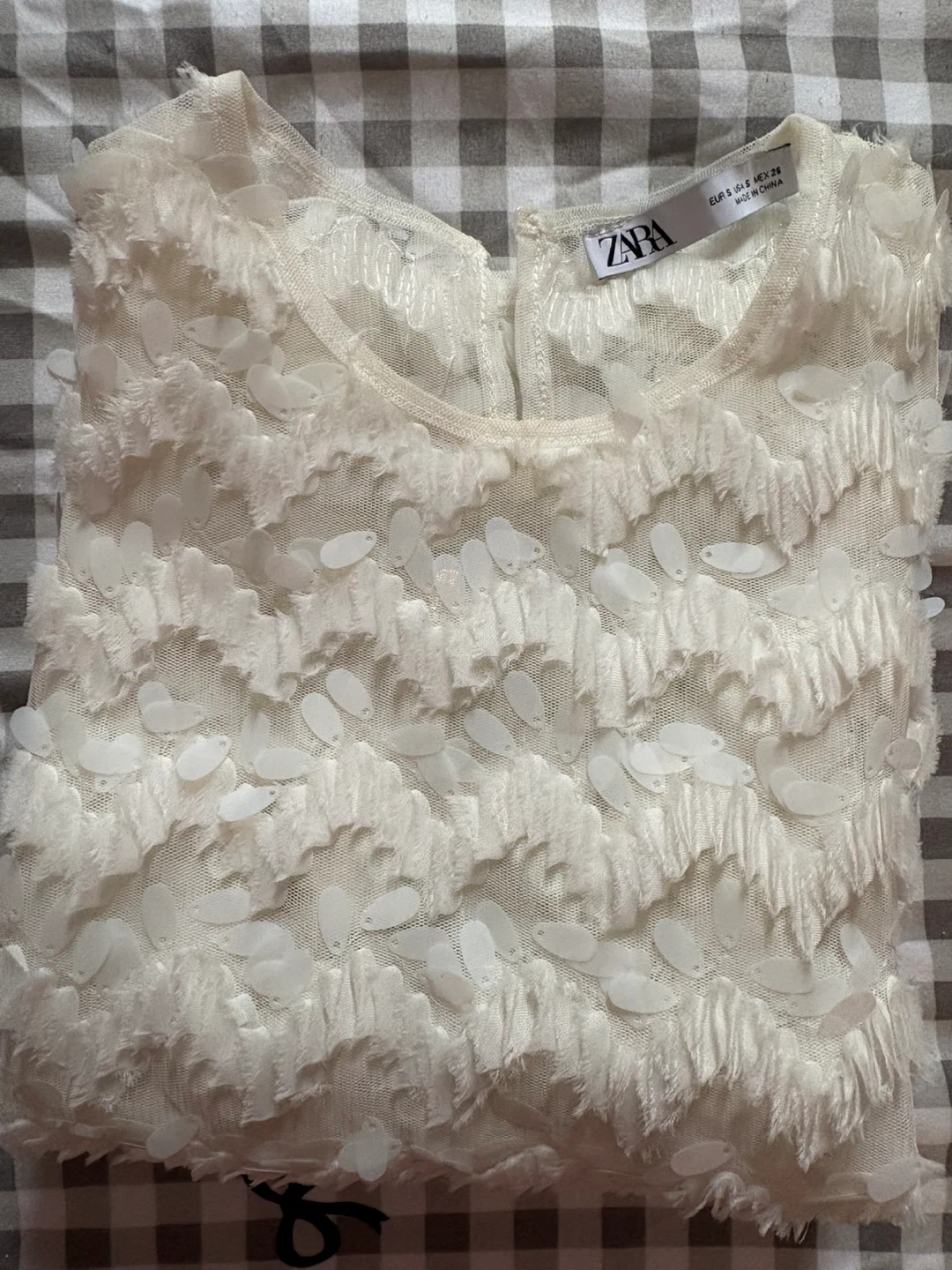ZARA White Embellished Long Sleeve Top - photo 2