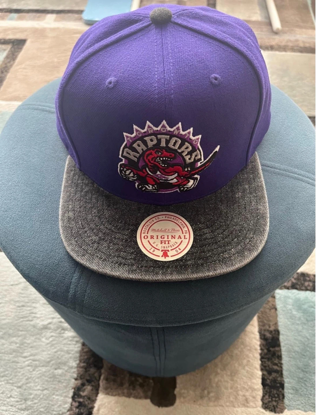 Toronto Raptors Patchwork Snapback Hat Purple/Grey O/S
