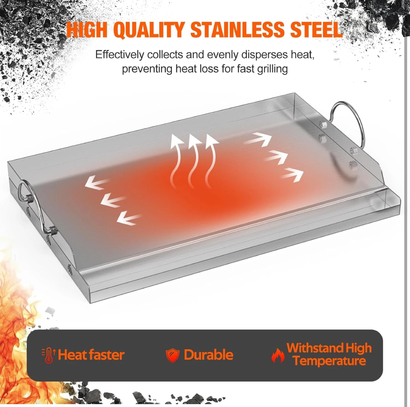 Onlyfire 25"x16" Stainless Steel Griddle - photo 3