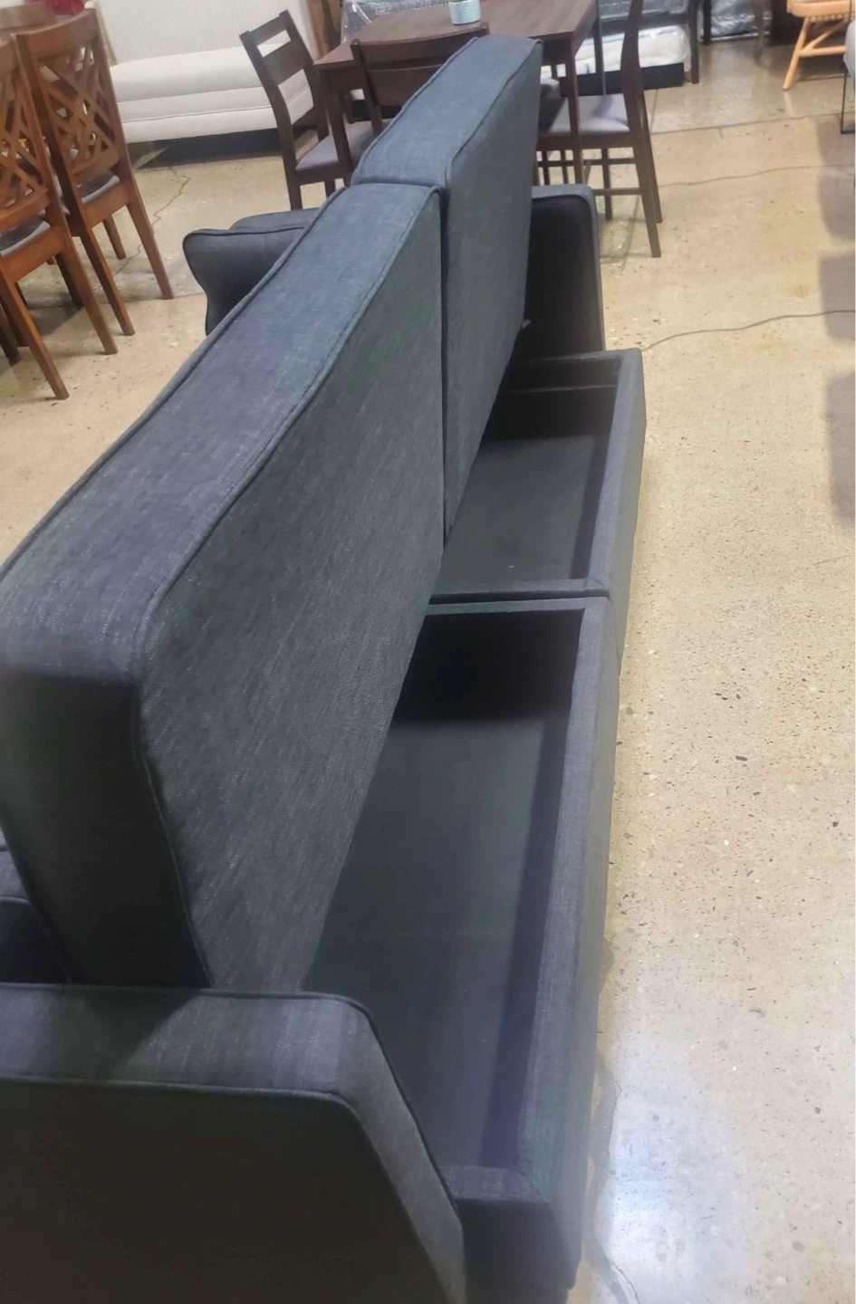 New Space Saving Dark Gray Sofa Sleeper with Storage - photo 3