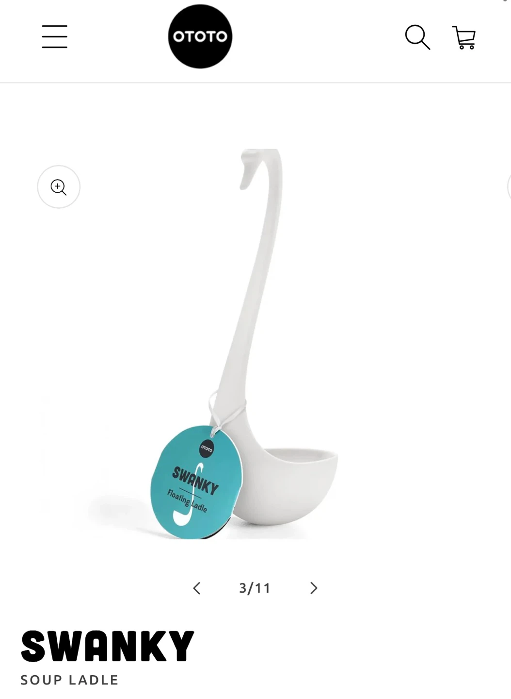 OTOTO Swanky Floating Swan Ladle - White