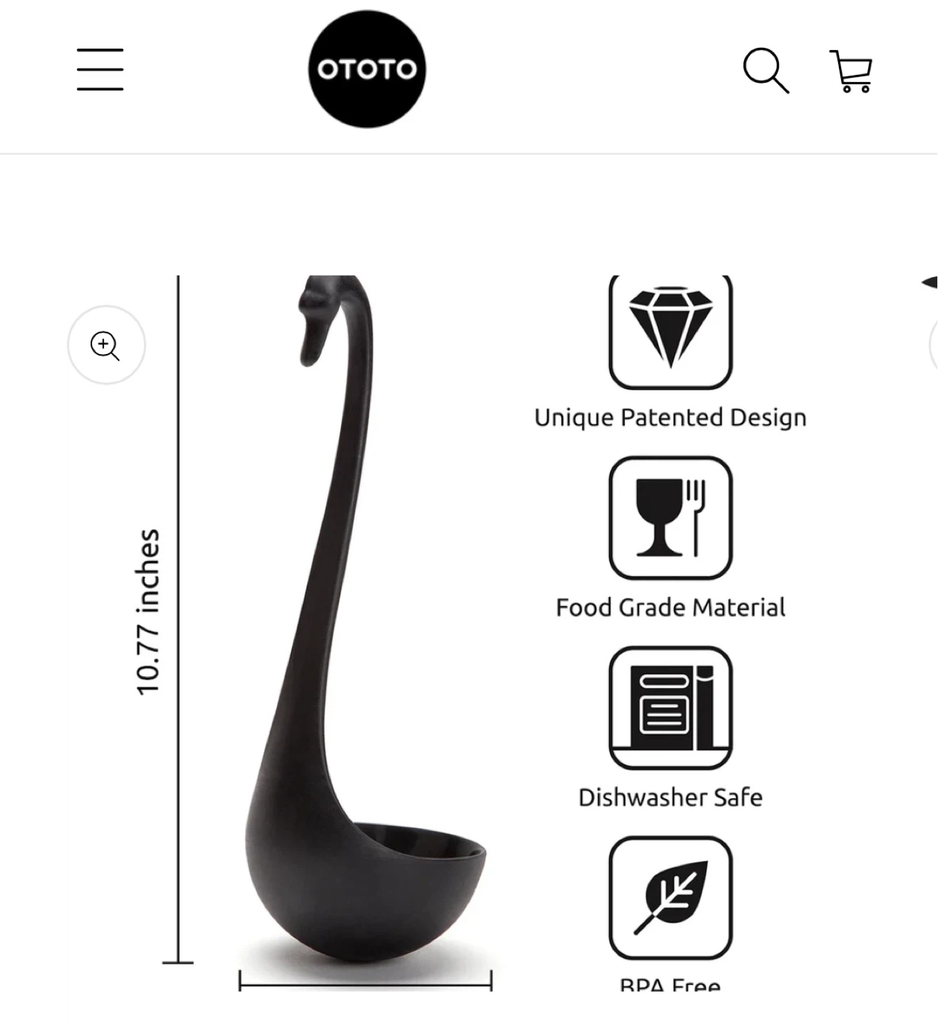 OTOTO Swanky Floating Swan Ladle - White - photo 2