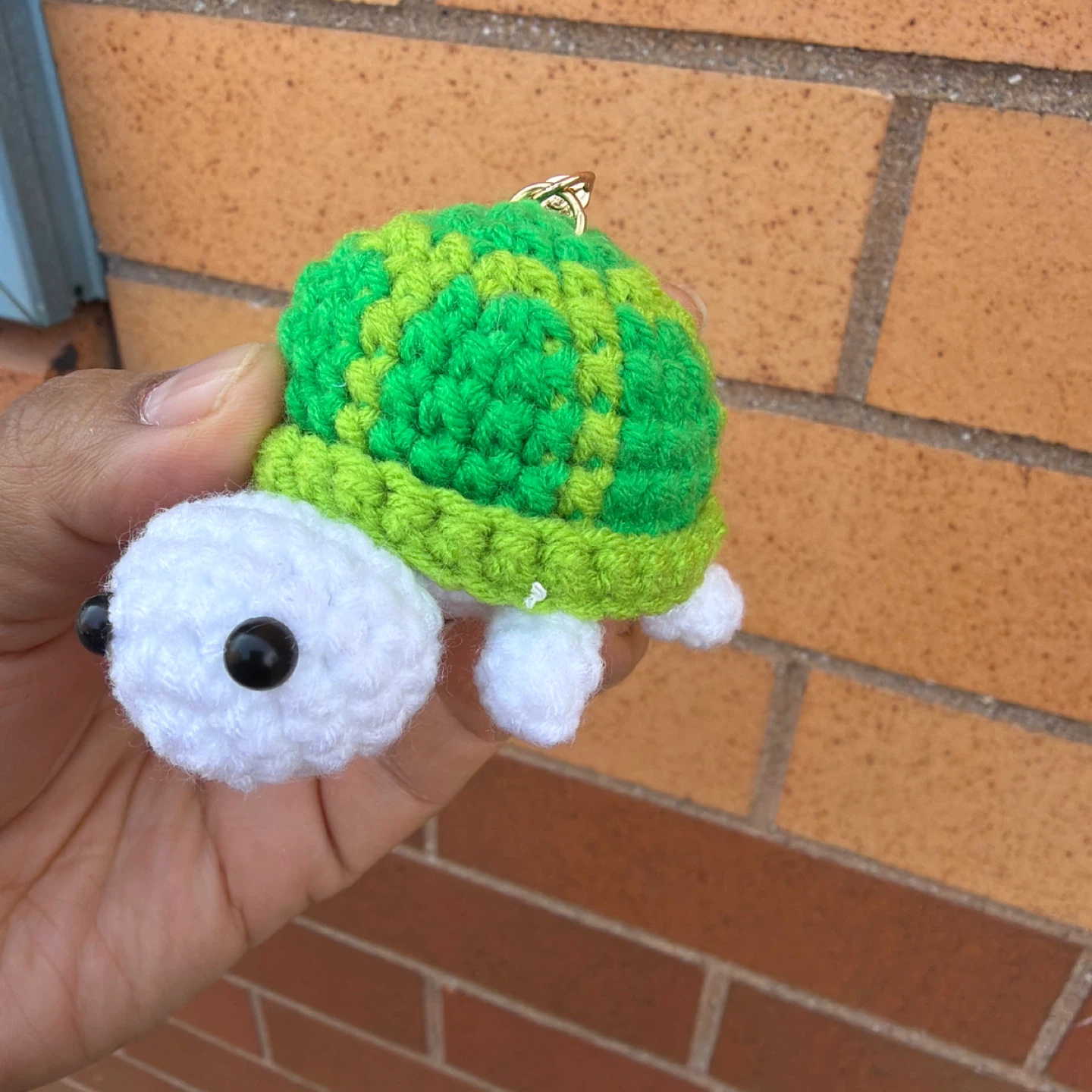 New handmade crochet turtle key chain🌱